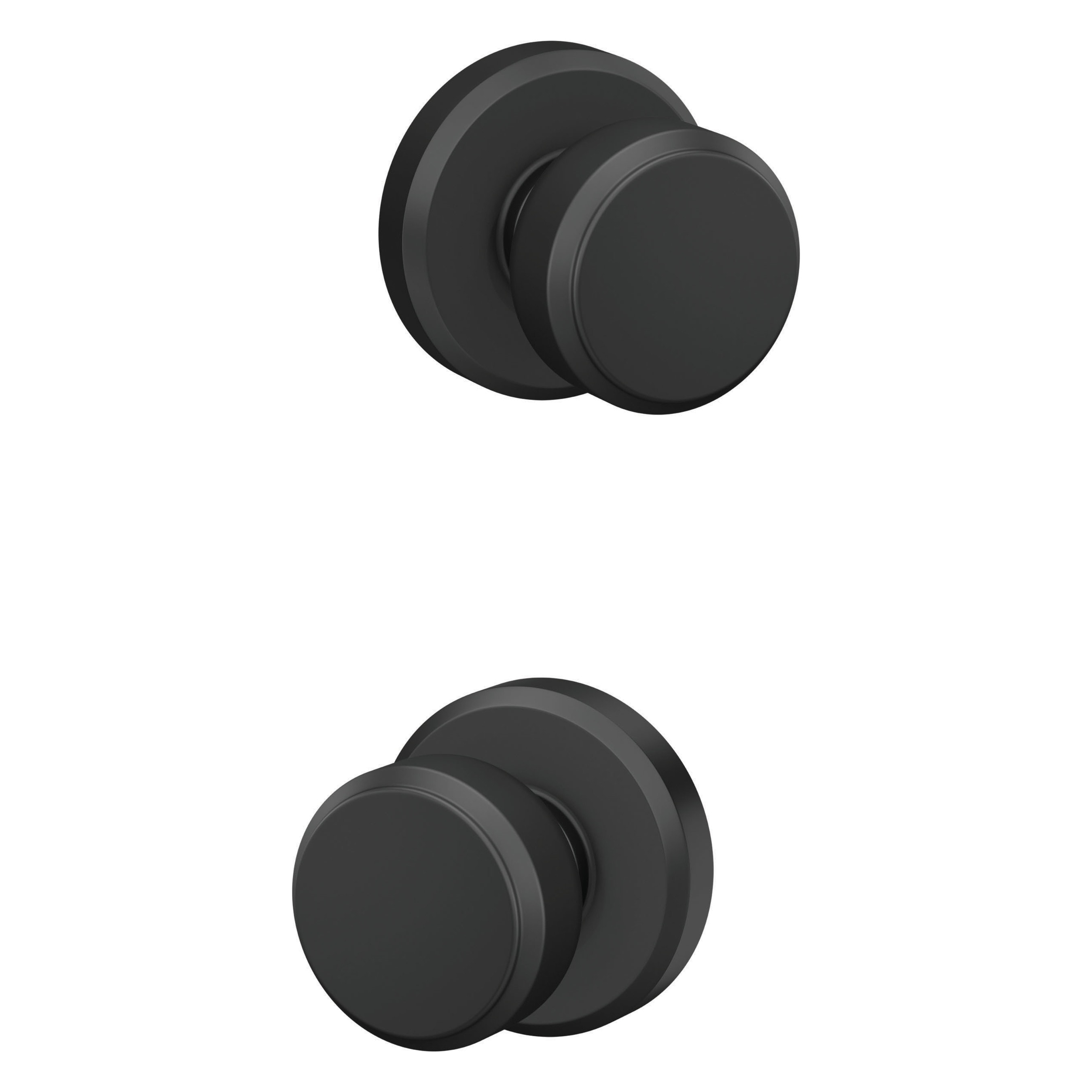 Schlage F10 BWE 622 GSN F10 BWE/GSN Bowery - Greyson Matte Black Interior Hall/Closet No deadbolt Passage door knob Single pack