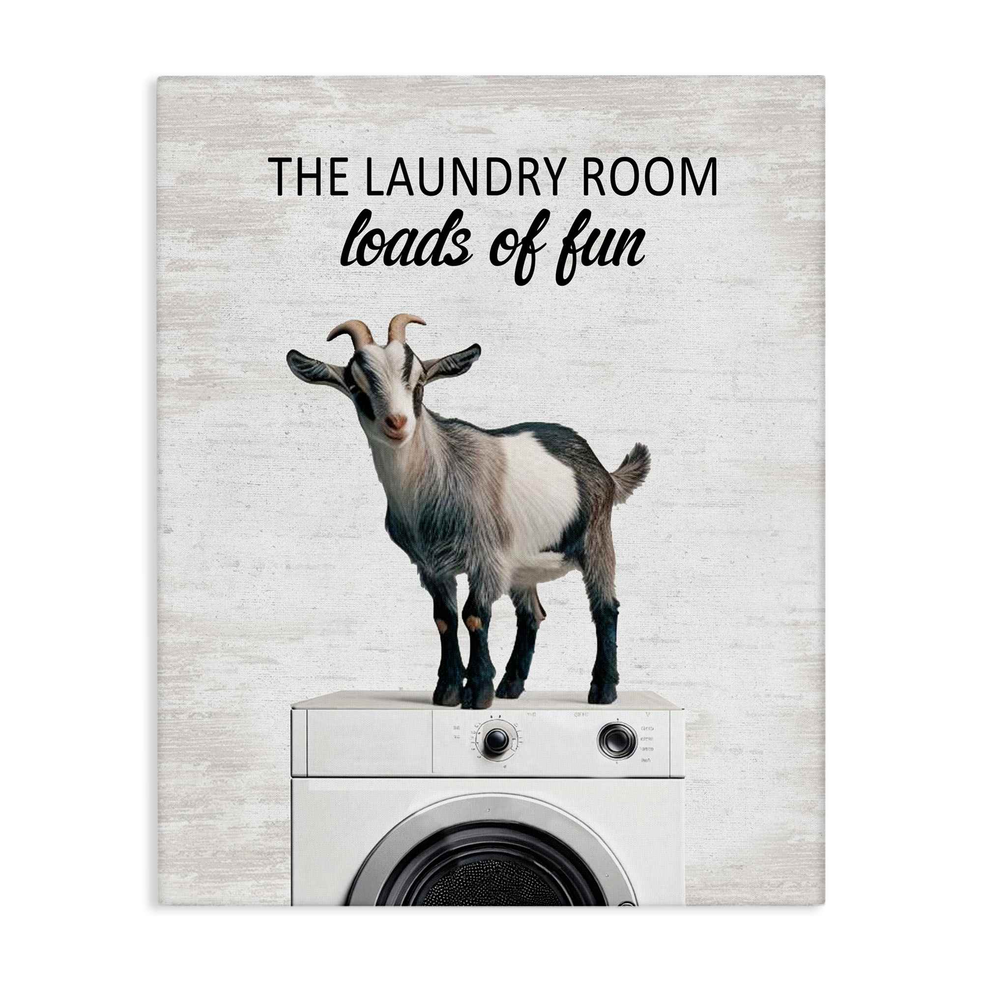 Stupell Industries BS-867-CN-24X30 Loads of Fun Laundry Goat Canvas design by Lettered and Lined