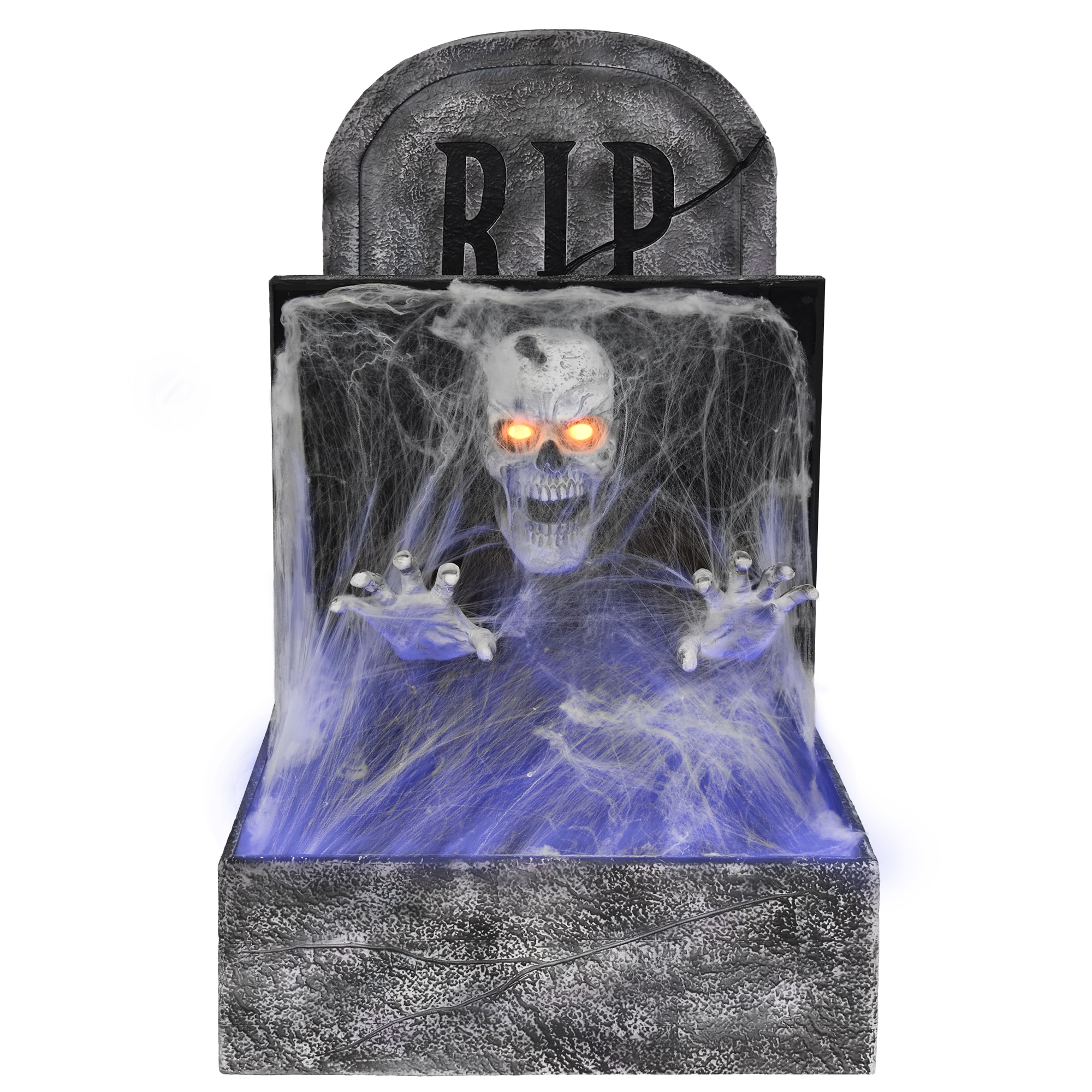 Haunted Living 3-ft LED Pop Up Tombstone Animatronic with Sound 61107 ...