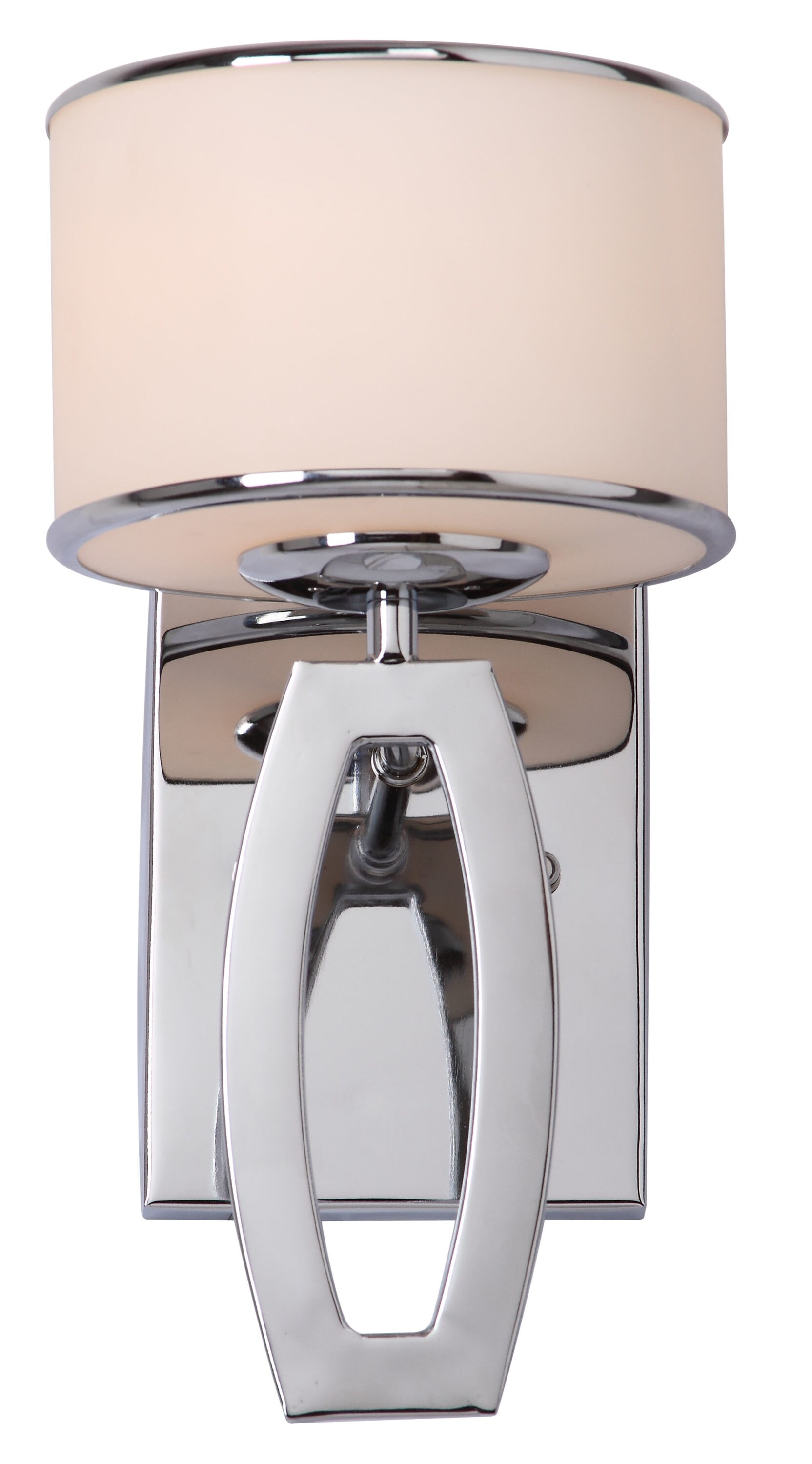 Lenora Chrome 12.75" Modern Drum Sconce with Etched White Glass - Set of 2