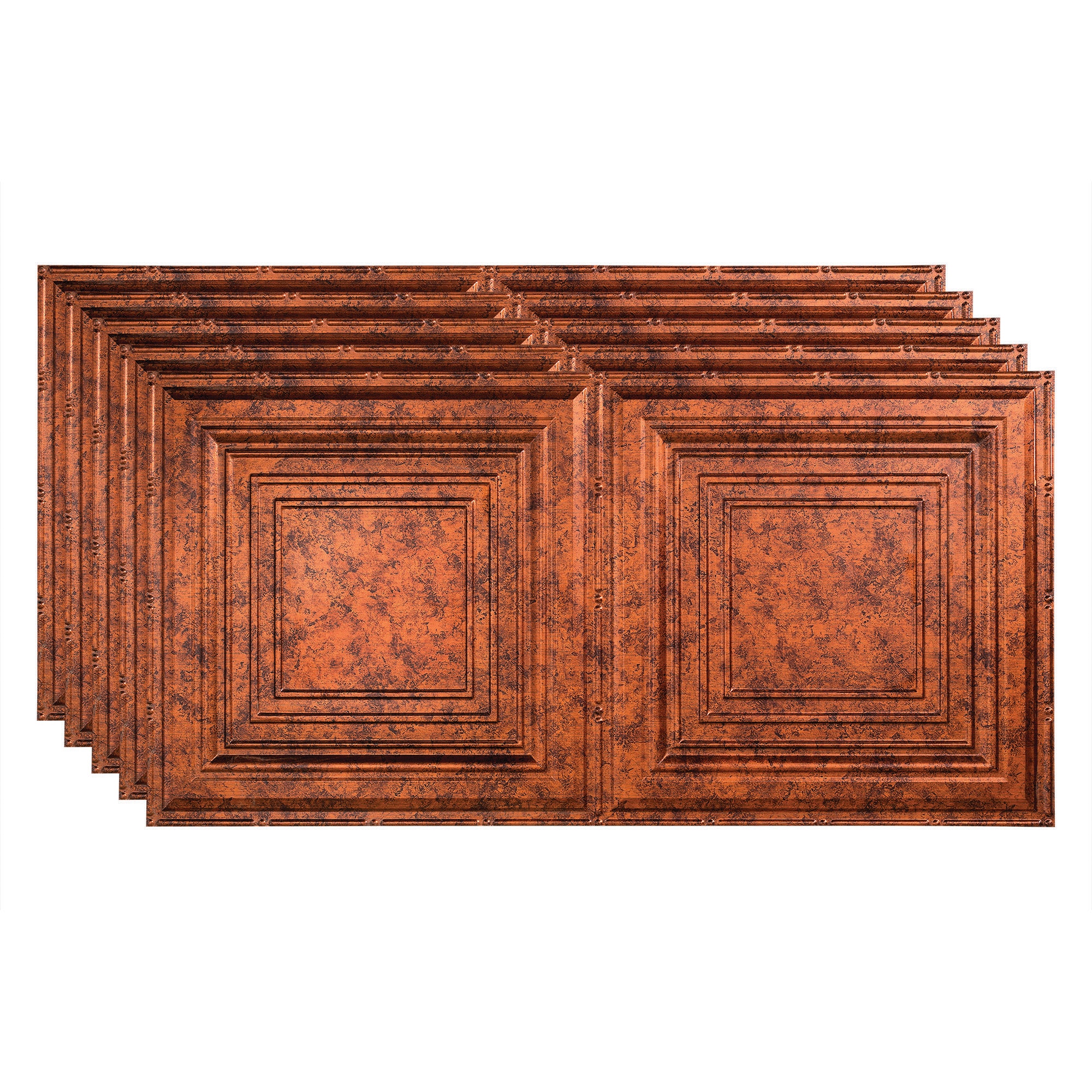 Fasade PG5218 4-ft x 2-ft Traditional 3 Moonstone Copper PVC Surface-mount Ceiling Tile ( 5 -Pack, 40-Sq. Feet / Case )