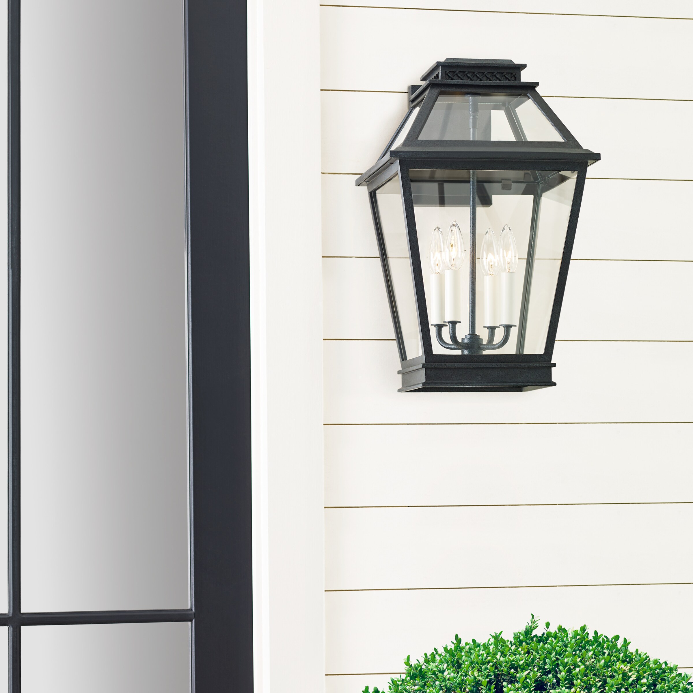 Falmouth Dark Weathered Zinc 4-Light Outdoor Wall Lantern