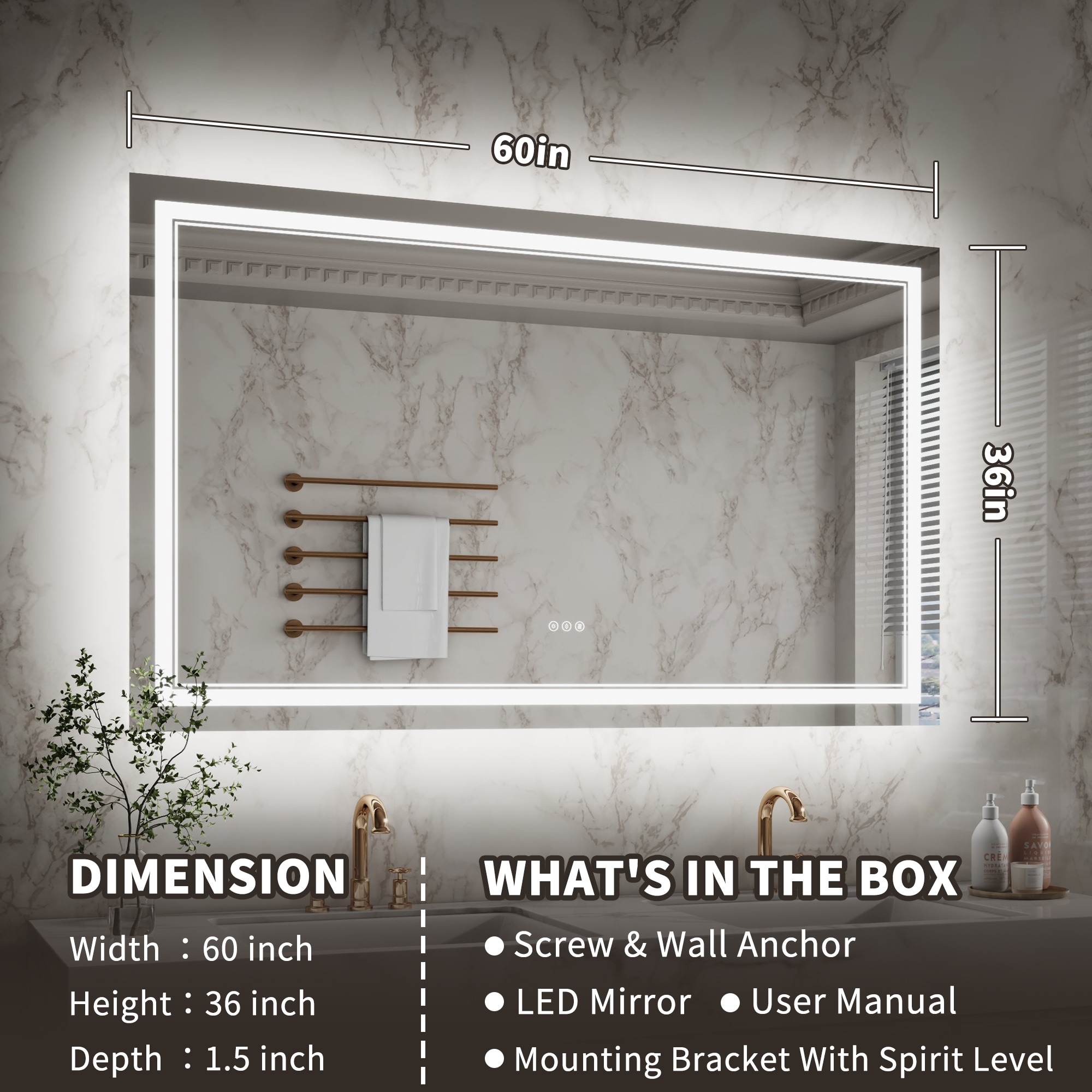 ExBrite TFBM3660 Framed-Bath-Mirrors - View #2