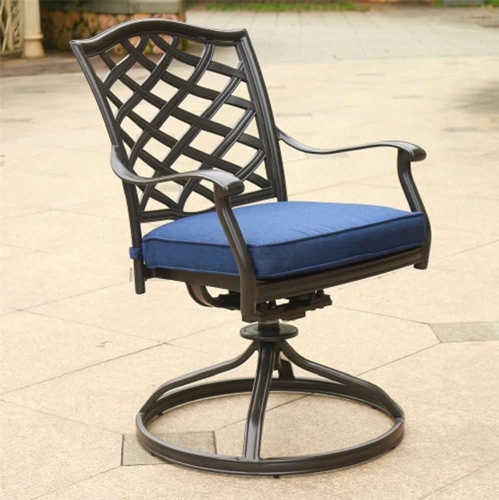 ZAKLOOP WUB01051442 Rocker Chair Set of 2 Black Rocking Chair with Blue Cushioned Seat