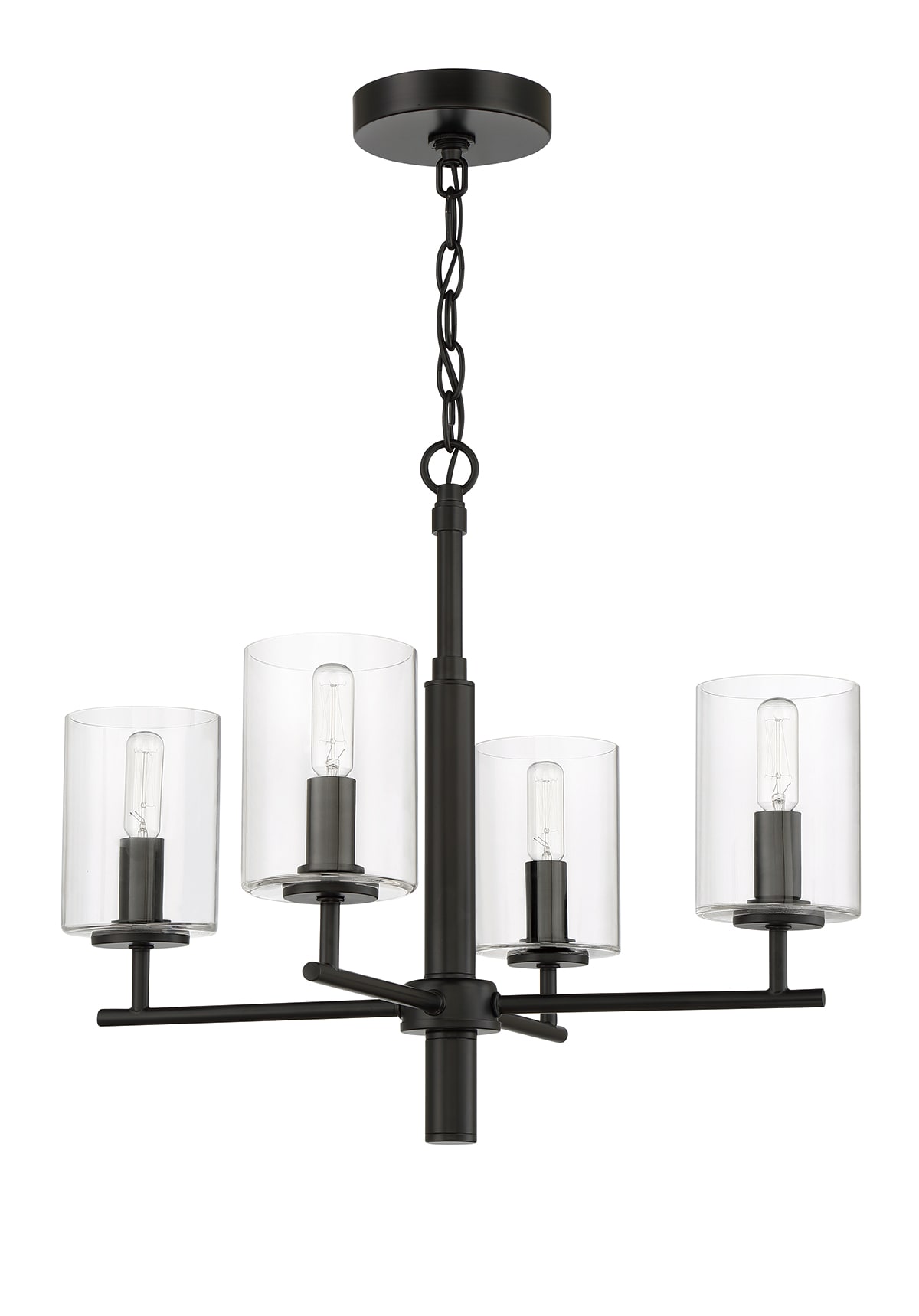 Craftmade 55624-FB Hailie 4 -Light Matte Black Transitional For Use in Bedrooms, Dining Rooms, Foyers, Living Rooms Chandelier