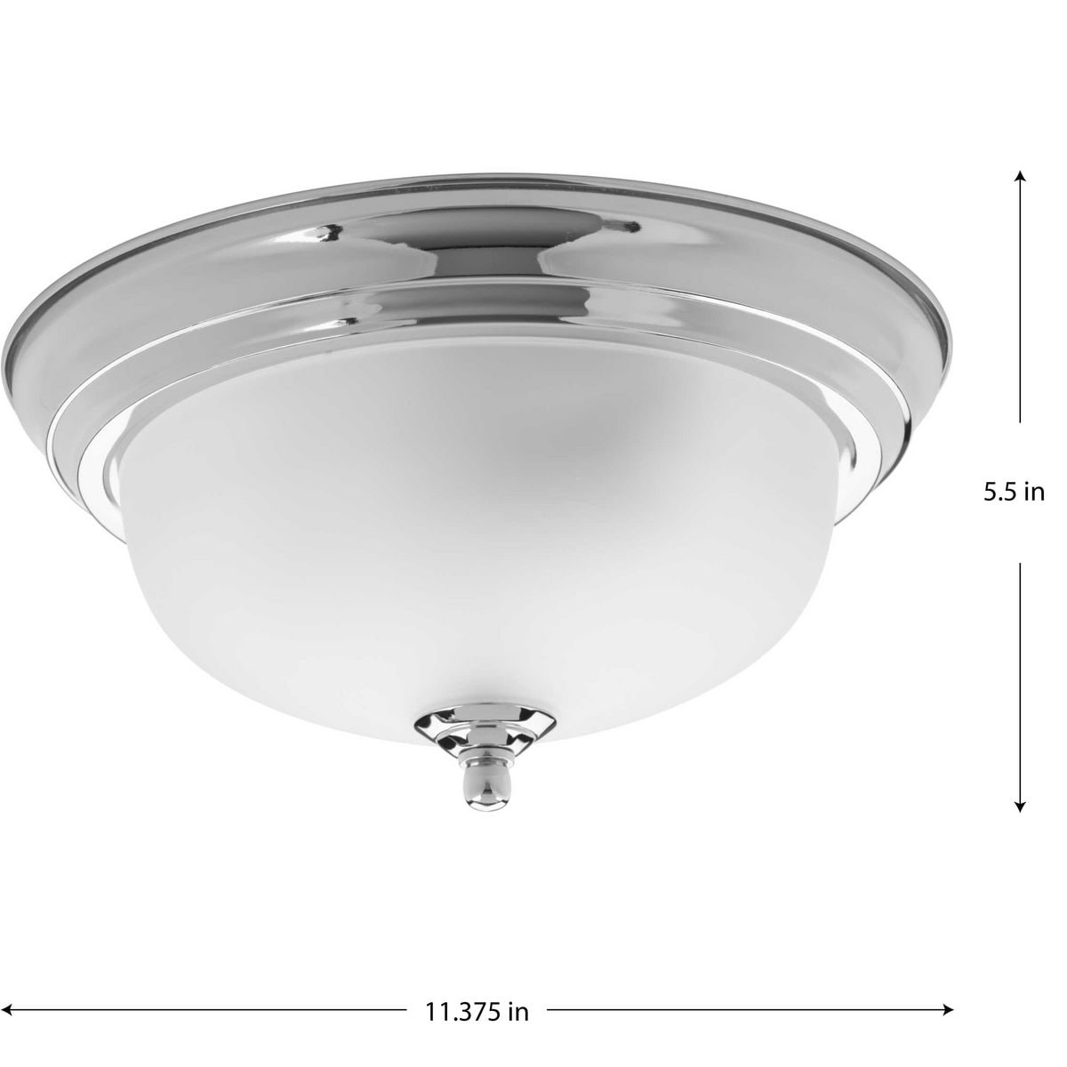 Polished Chrome Dome Glass Flush Mount Light