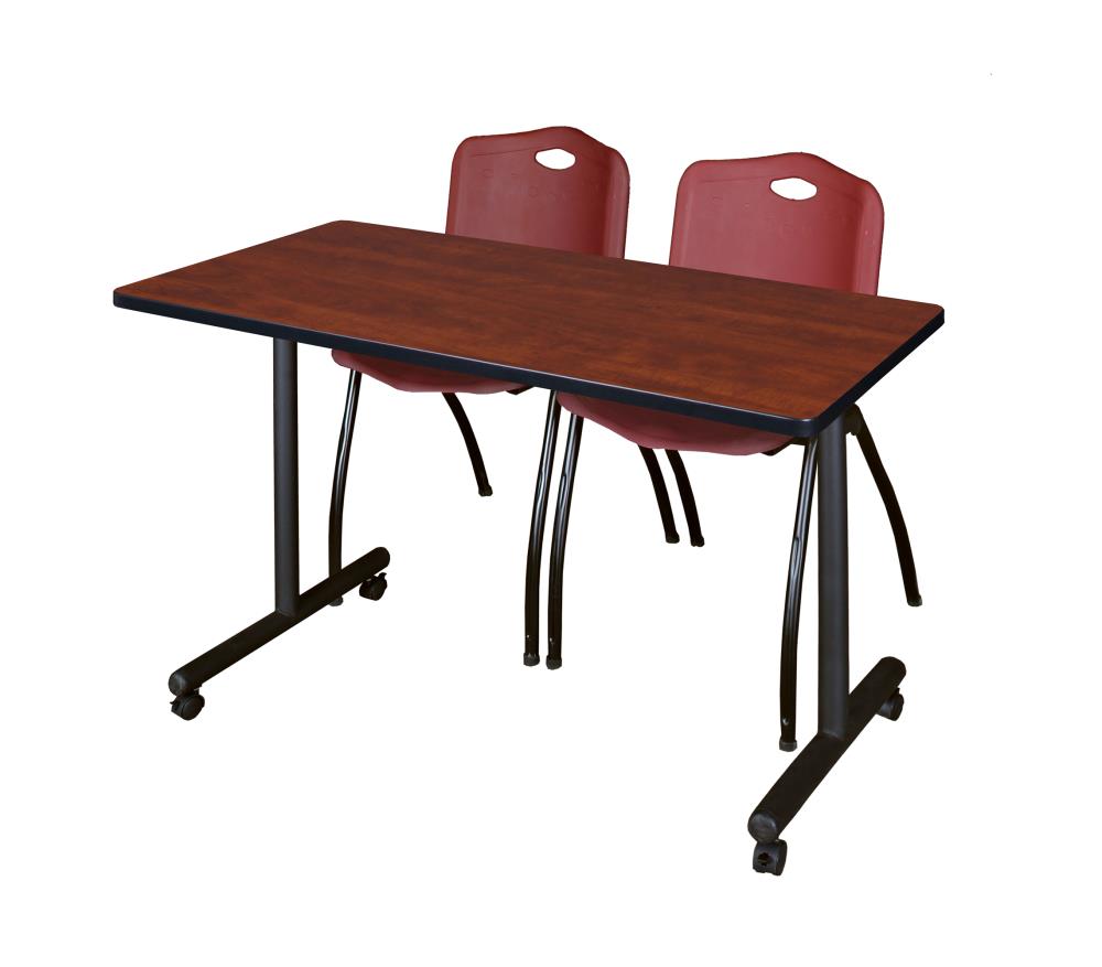 Regency MKTRCC4824CH47BY Training Red 4-Person Training Table (48-in W x 29-in H)
