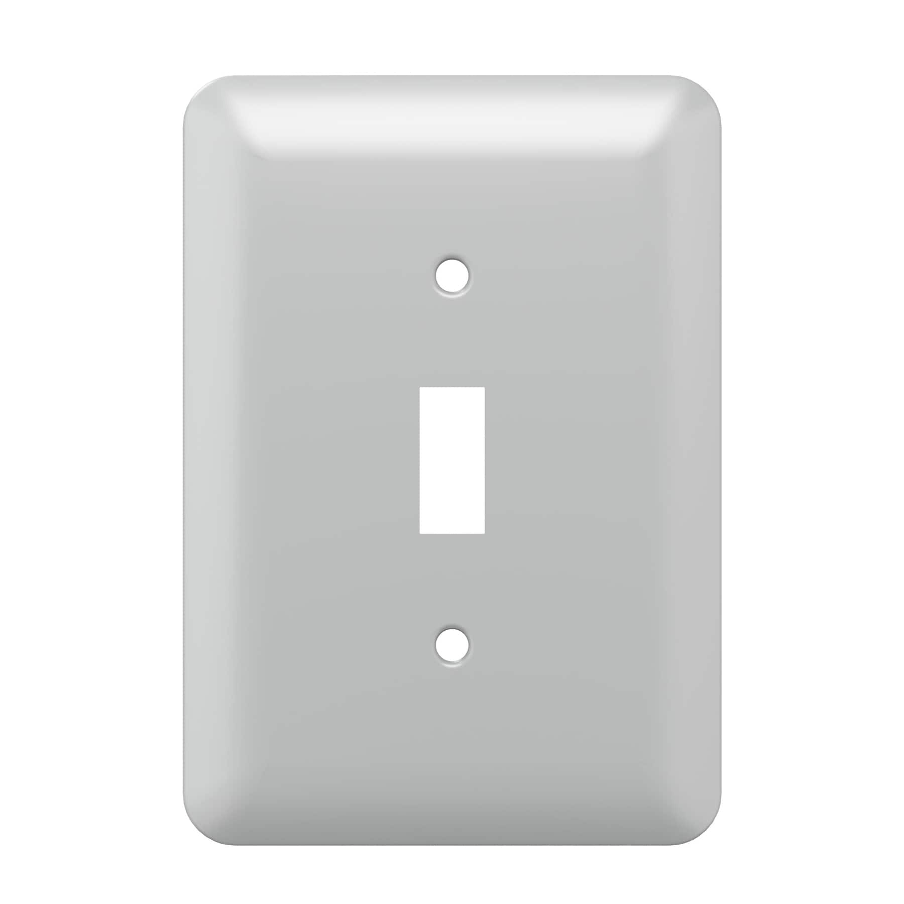 Hubbell 1 -Gang White Toggle Metal Midsize Wall Plate