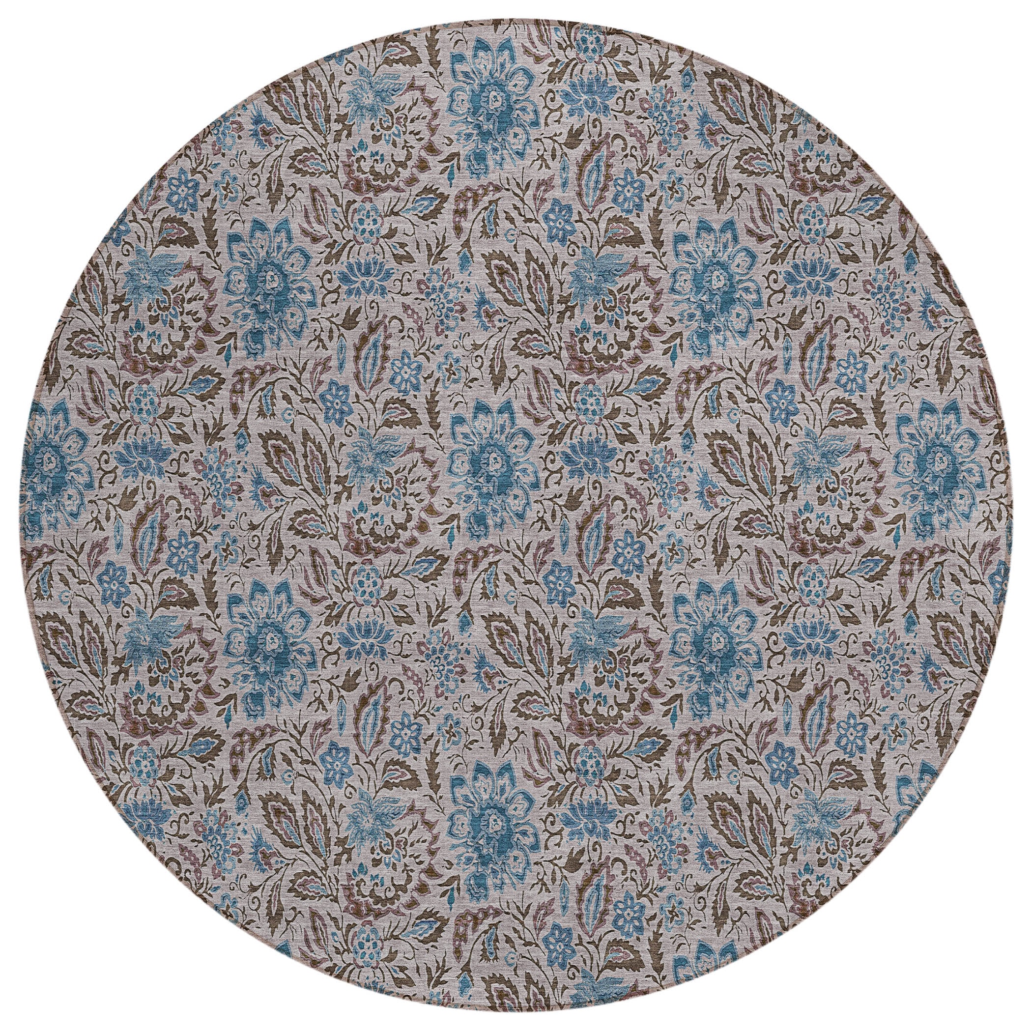 Addison Rugs ACN660MO8RO Chantille ACN660MO 8 x 8 (ft) Polyester Olive Round Indoor/Outdoor Geometric Machine washable Area rug