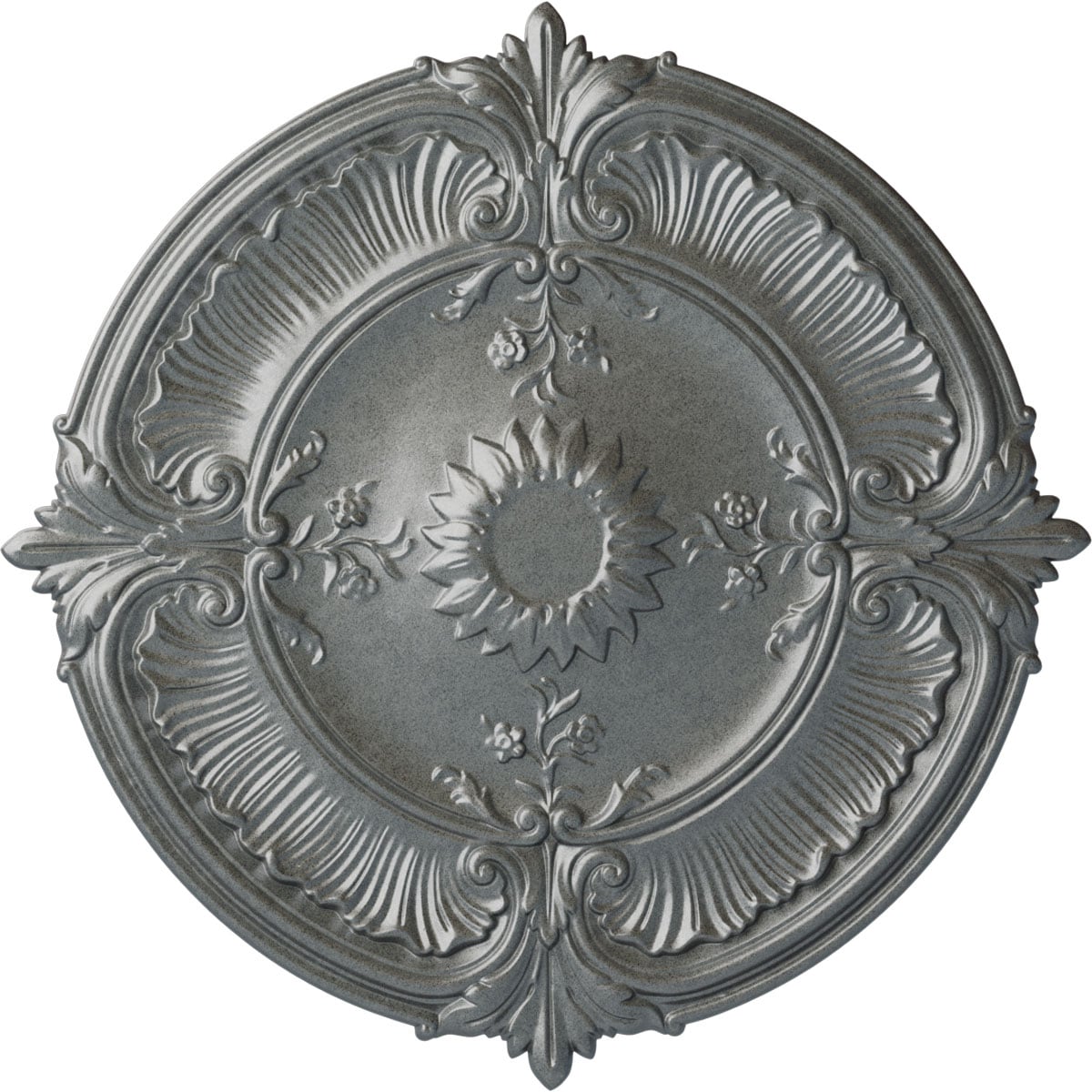 Ekena Millwork CM30ATPLS Attica Acanthus Leaf 30.125-in W x 30.125-in L Painted Platinum Polyurethane Whole Ceiling Medallion