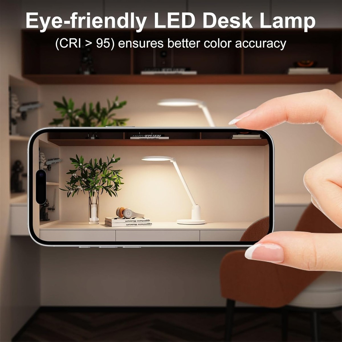 HEKCUIX White LED Desk Lamp with Stable Base 1000LM Dimmable Table ...