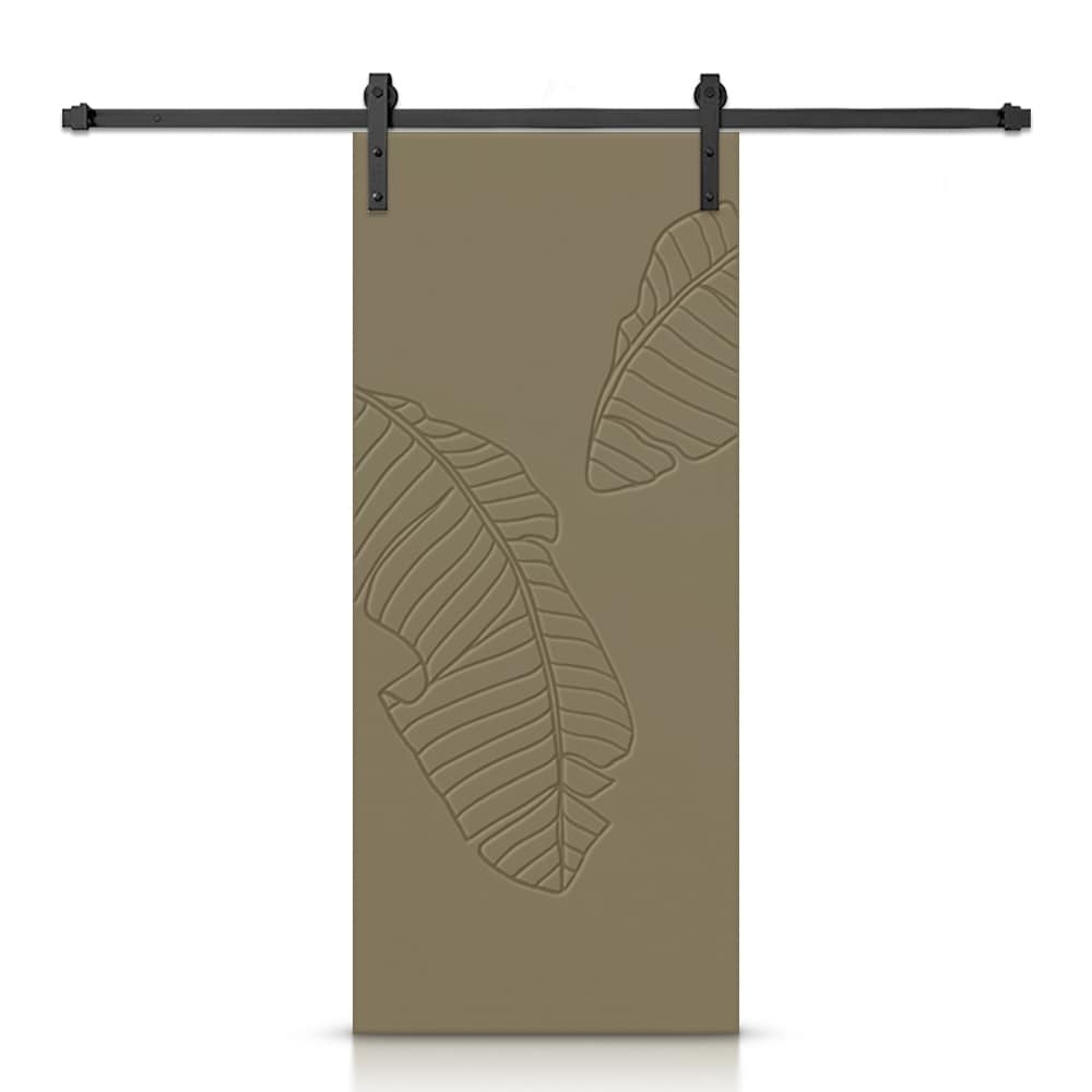 CALHOME SMK72+MD-232-84X30SL 30-in x 84-in Olive Green MDF Hollow core Single Barn Door (Hardware Included)