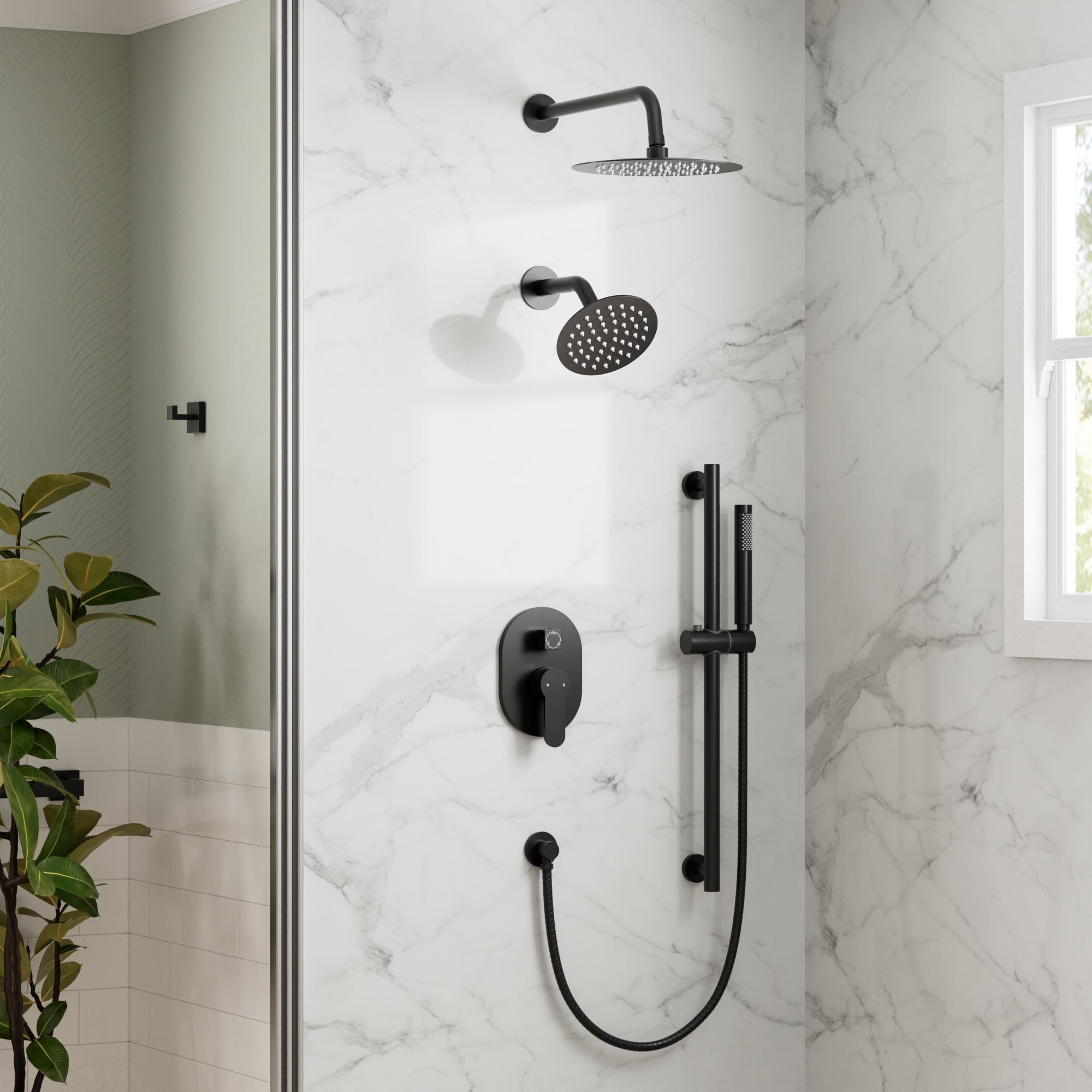 GRANDJOY SFS-1058-BK10 Showerhead-Bar-Panels - View #3