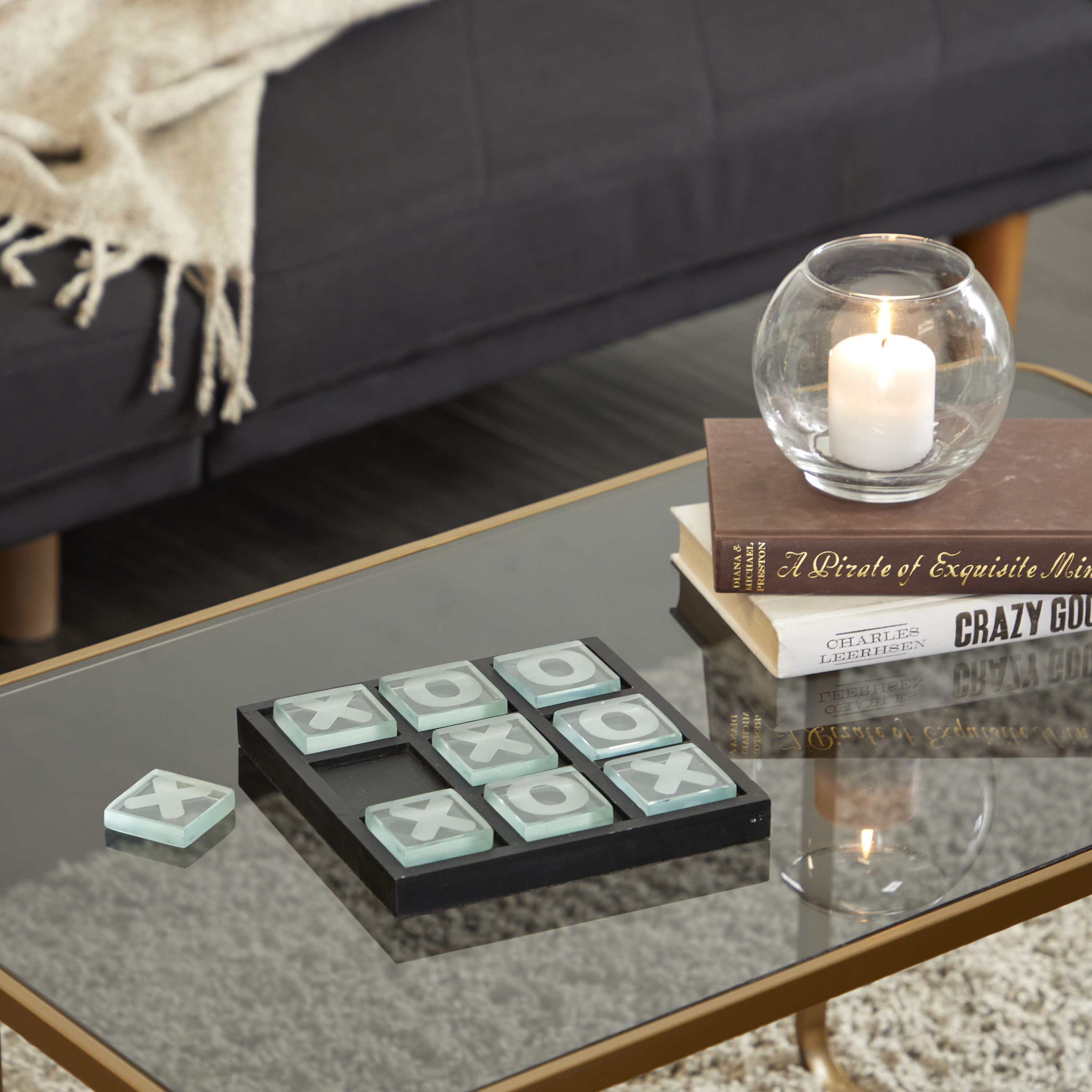 The Novogratz 74349 Black Wood Modern Decor set
