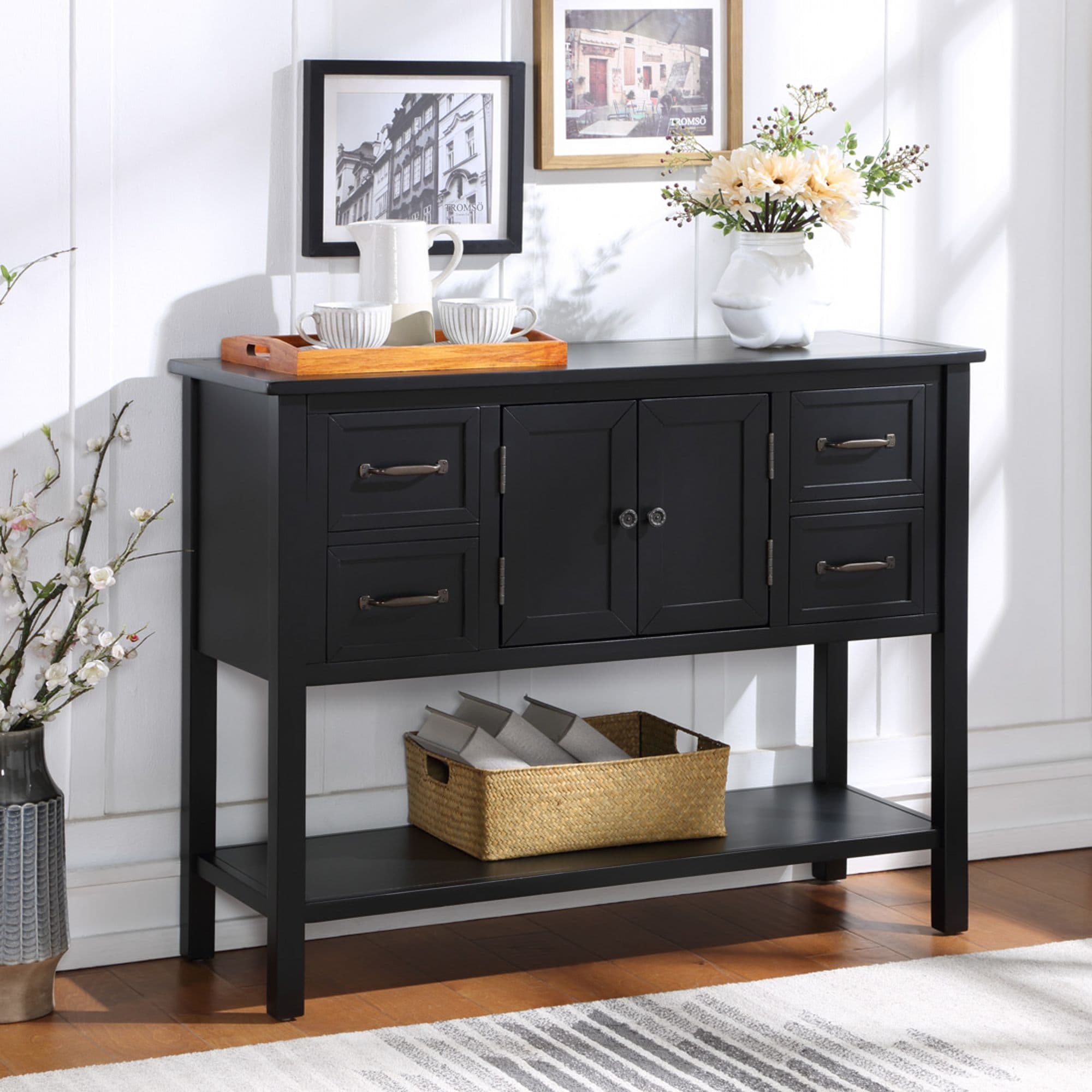 Yiekholo LL-0018AAB Modern Black Console table