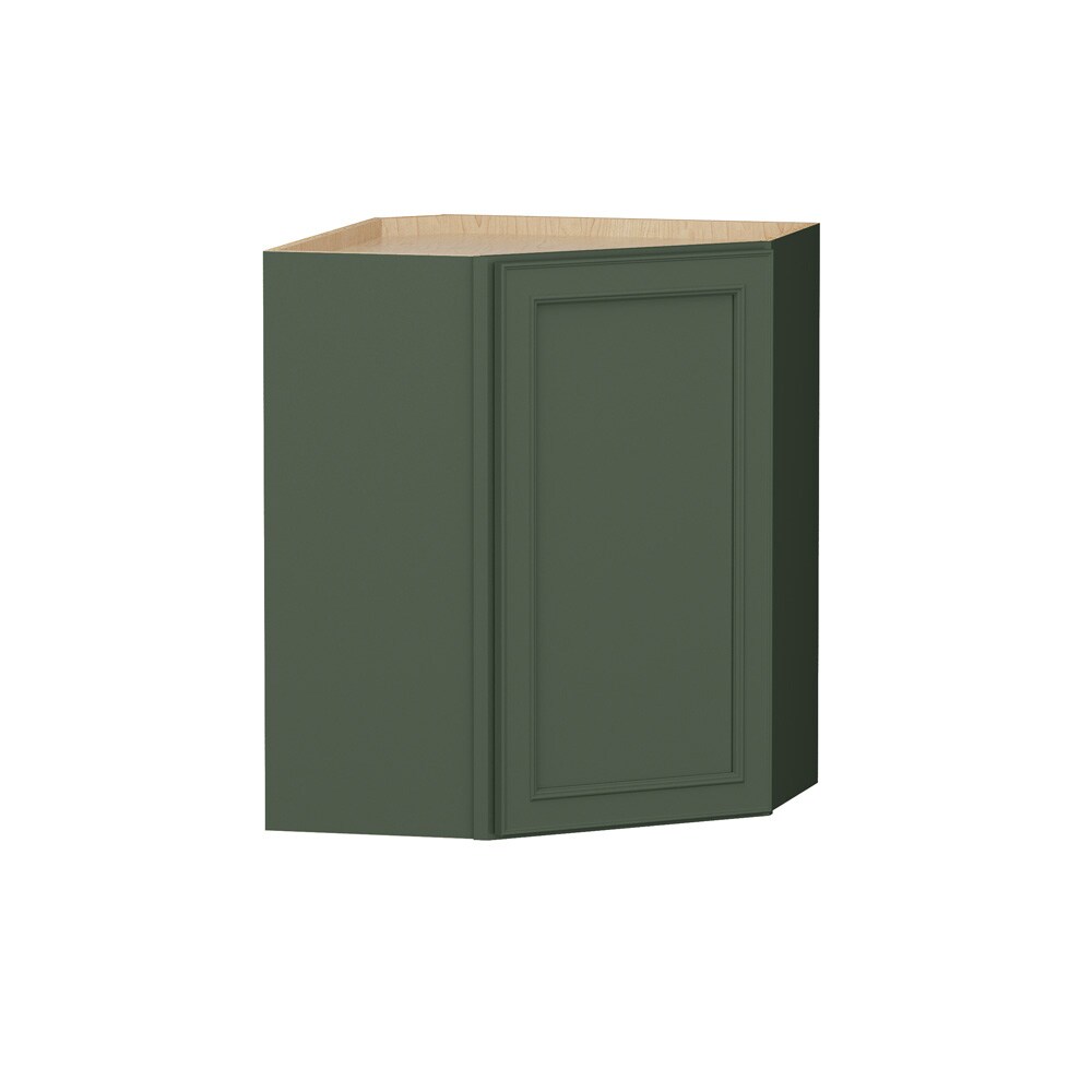 Shenandoah Irvington 24-in W x 30-in H x 12-in D Sage Painted Diagonal Corner Wall Fully Assembled Cabinet Recessed Panel Miter