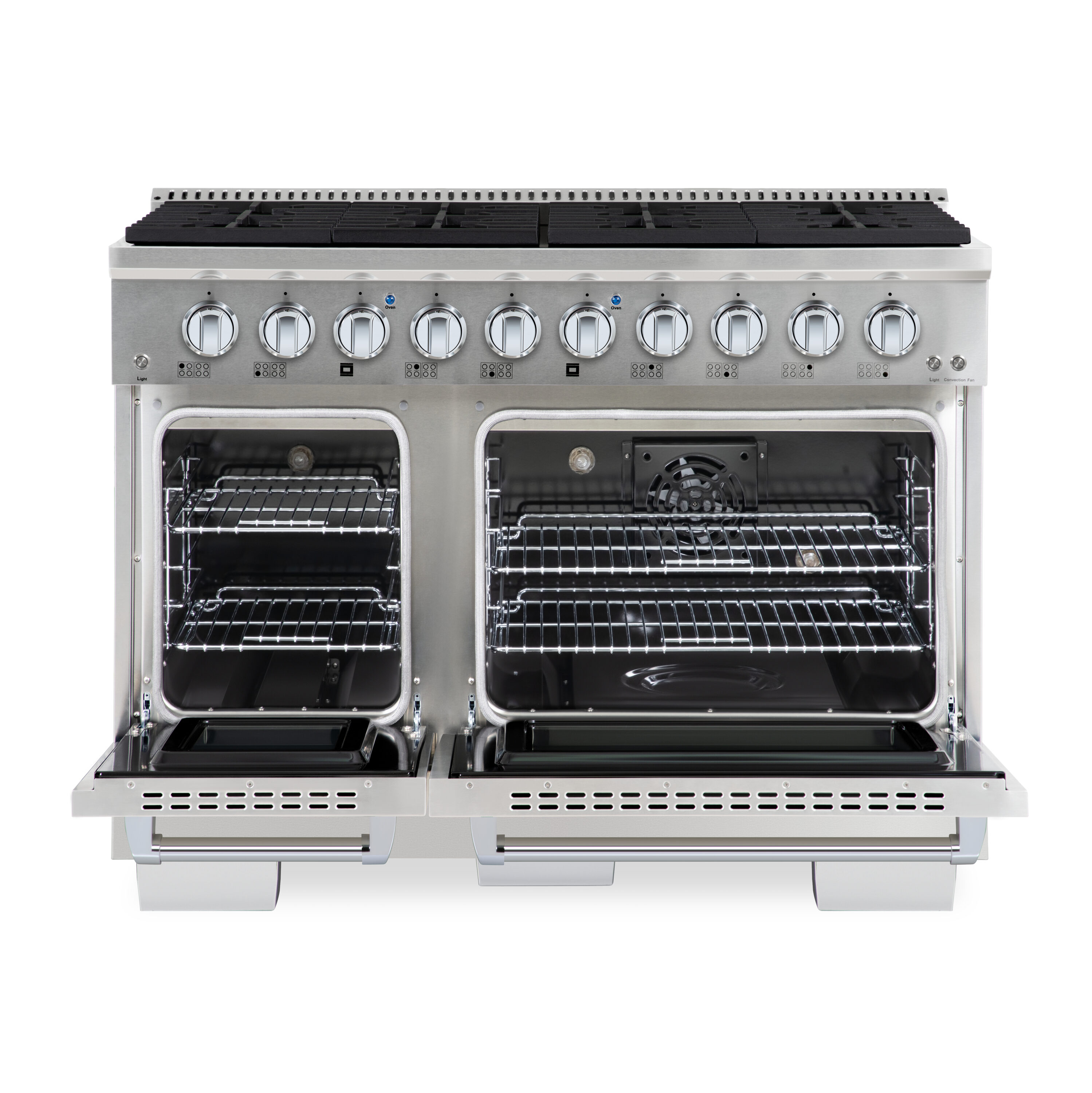 Hallman 48-in 8 Burners 4.5-cu ft / 2.5-cu ft Convection Freestanding ...