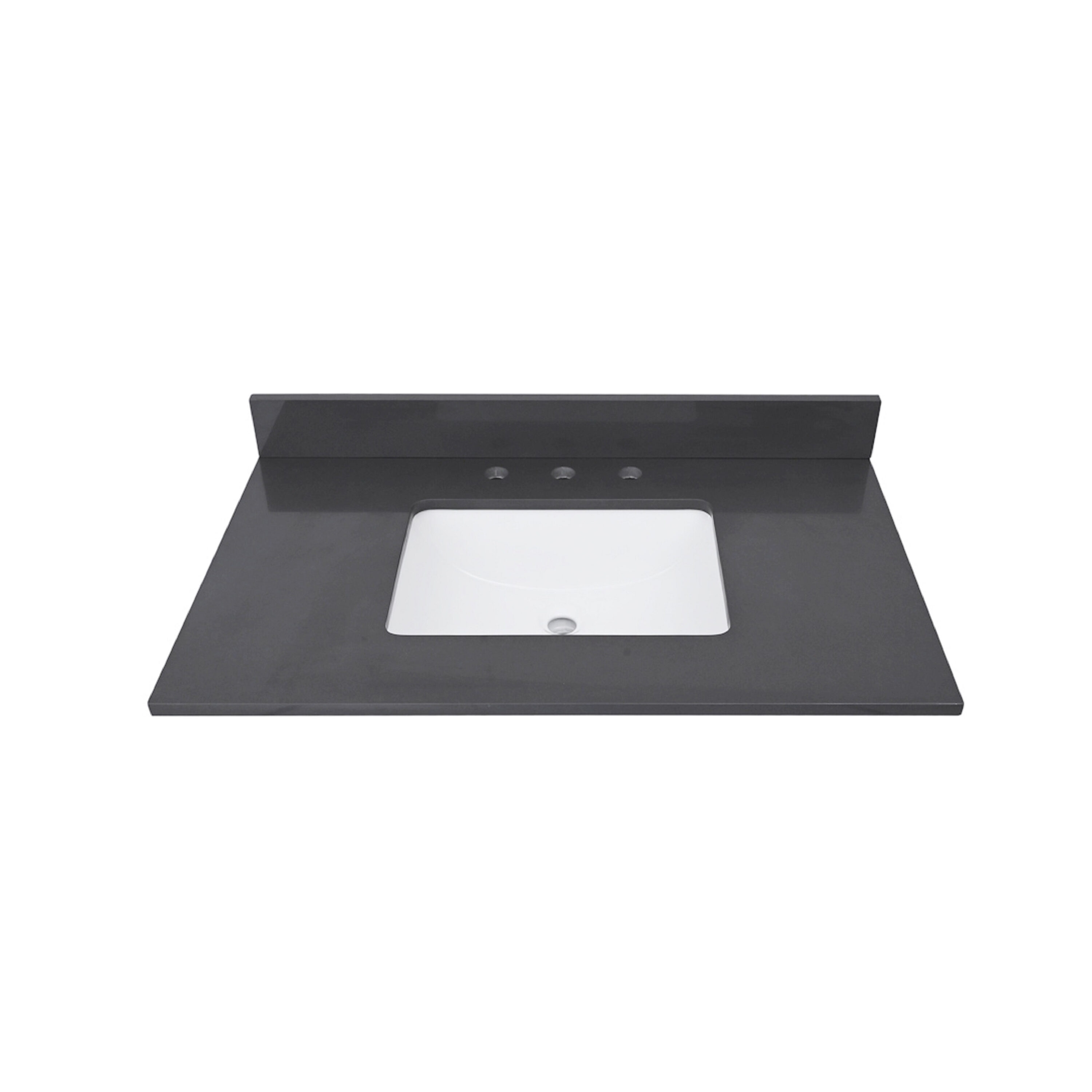 Avanity QUT37UG-RS 37-in x 22-in Ural Gray Quartz Undermount Single sink 3-Hole Bathroom Vanity Top