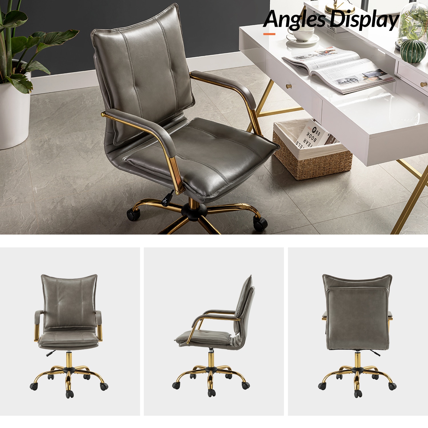 14 Karat Home OFHT0417-GREY Office-Chairs - View #4