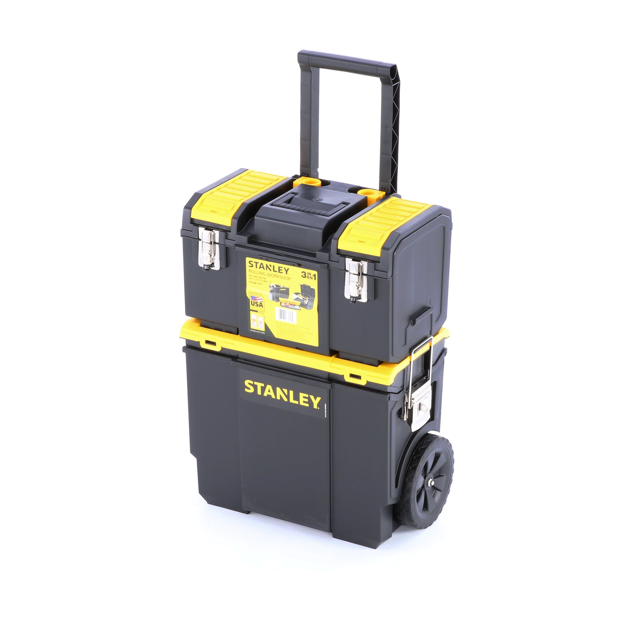 coverage parity strong Stanley 11.5-in Black Plastic Wheels Lockable Tool Box at Lowes.com