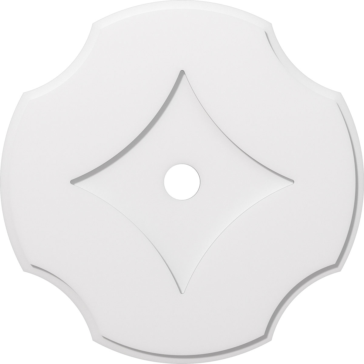 Ekena Millwork CMP30PL-03000 Percival 30-in W x 30-in L Contemporary White PVC Whole Ceiling Medallion