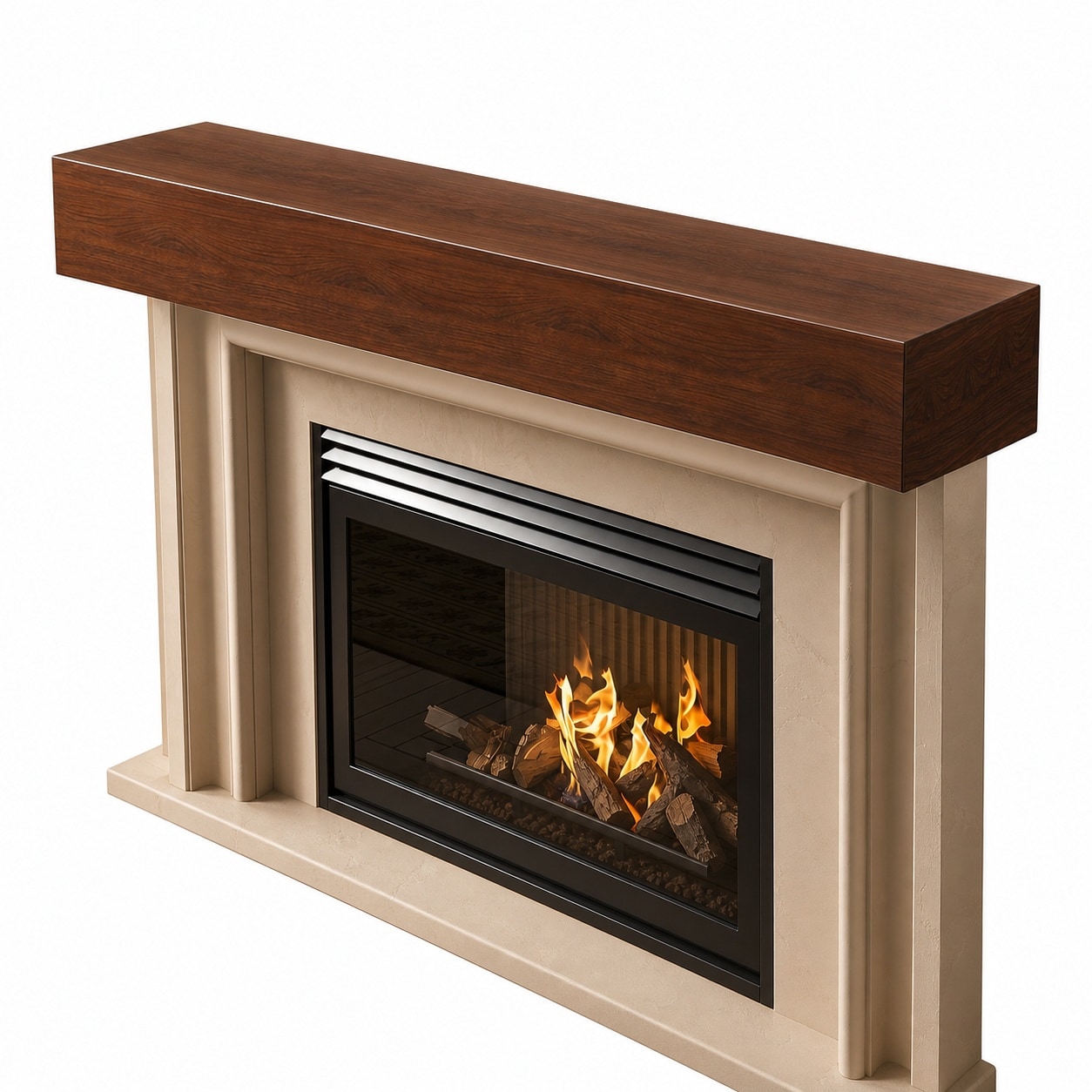 Aoibox  Handcrafted Red Walnut Wood Fireplace Mantel Shelf Wall Mounted Floating Design 72 x 8 x 6 Inches