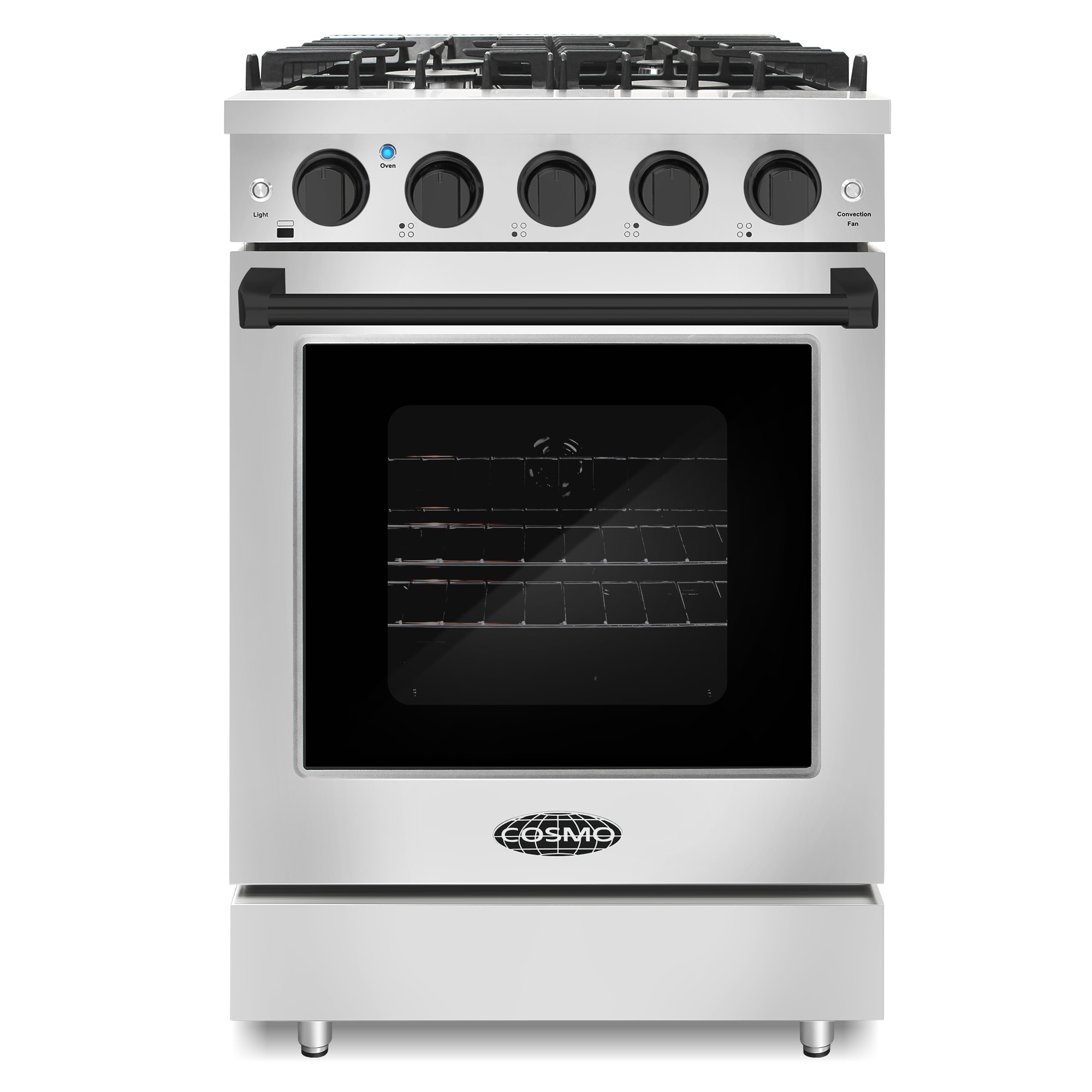 Cosmo COS-2PKG-705 24-in 4 burners 3.73-cu ft Convection Oven Freestanding Natural Gas Range ( Stainless steel )