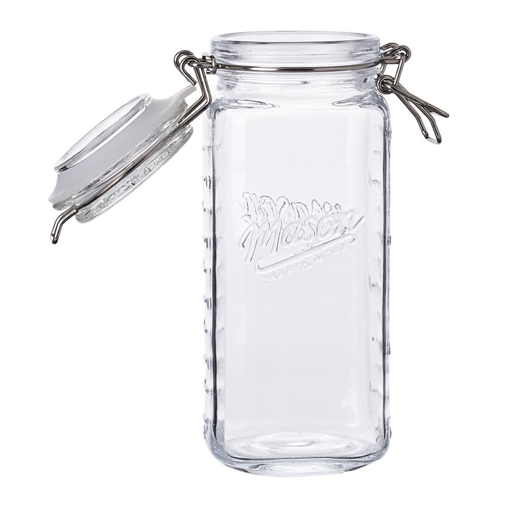 Wide Clamp Lid Mason Jar - Mason Jars with Trigger Lid - Store Liquids or Dry Goods, Serve Desserts, Drinks or Appetizers - 3.4 oz - 10ct Box - Restau