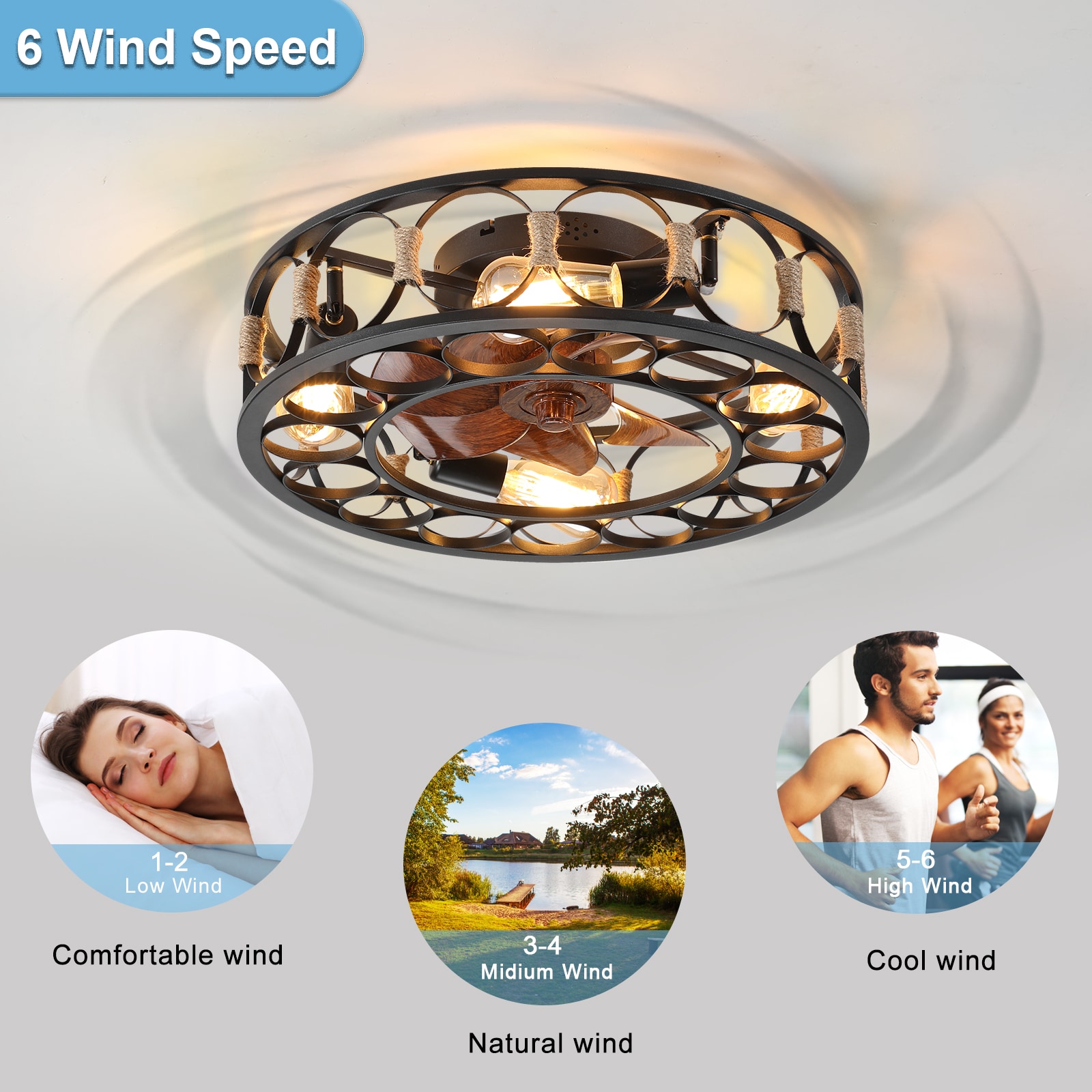 WELLFOR AMYUA-09 Ceiling-Fans - View #5