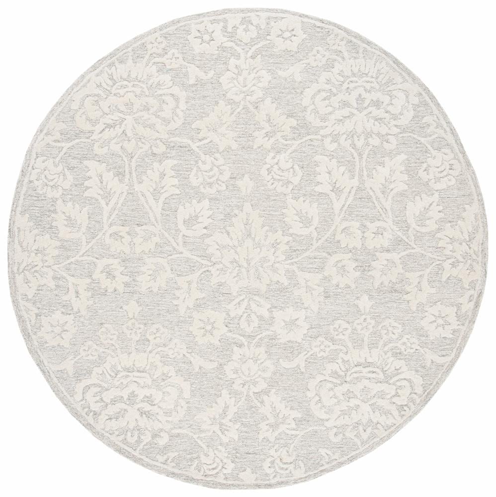 Safavieh GLM651B-6R Glamour Hera 6 x 6 (ft) Tufted Wool Beige/Ivory Round Indoor Floral/Botanical Farmhouse/Cottage Area rug