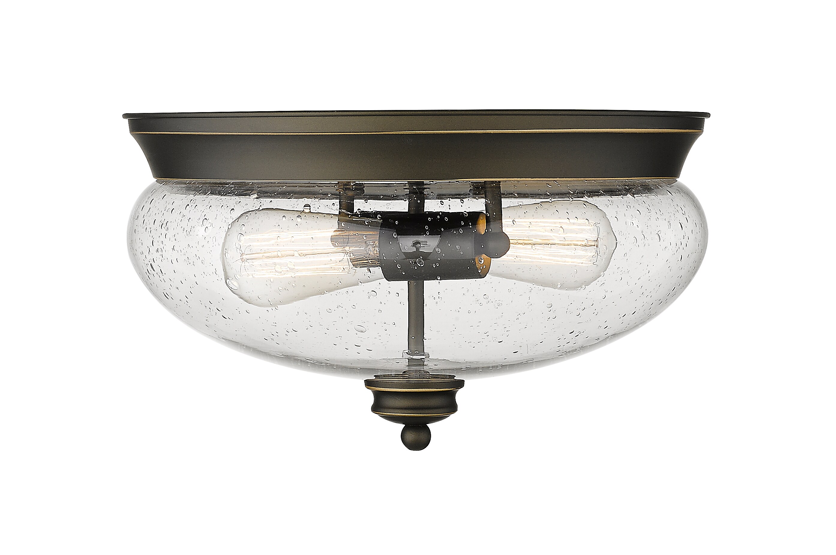 Z-Lite Amon 2-Light 13 Antique Bronze Flush Mount Light 722F2-OB at ...