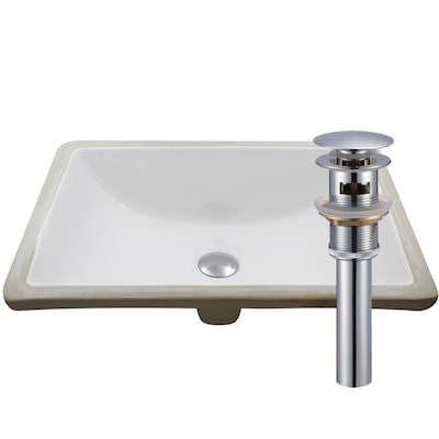 Novatto Undermount White Porcelain Rectangular Bathroom Sink Drain Included 15 In X 20 25 The Sinks Department At Com - Definition Bathroom Sink