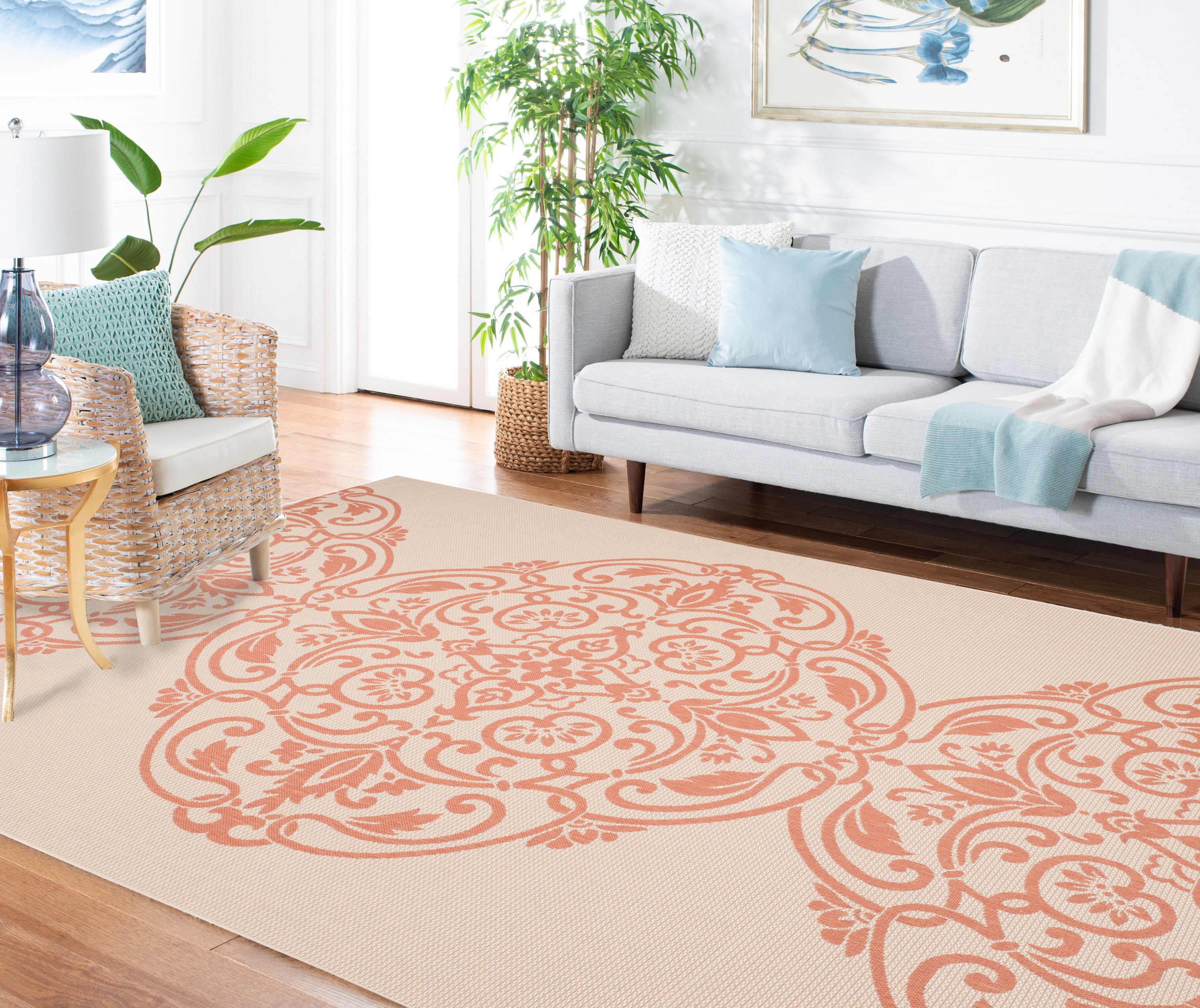 Martha Stewart MSR4230-231-8 Topiary Signet 8 x 11 (ft) Loomed Polypropylene Cinnamon Stick Rectangular Indoor Floral/Botanical Coastal Area rug