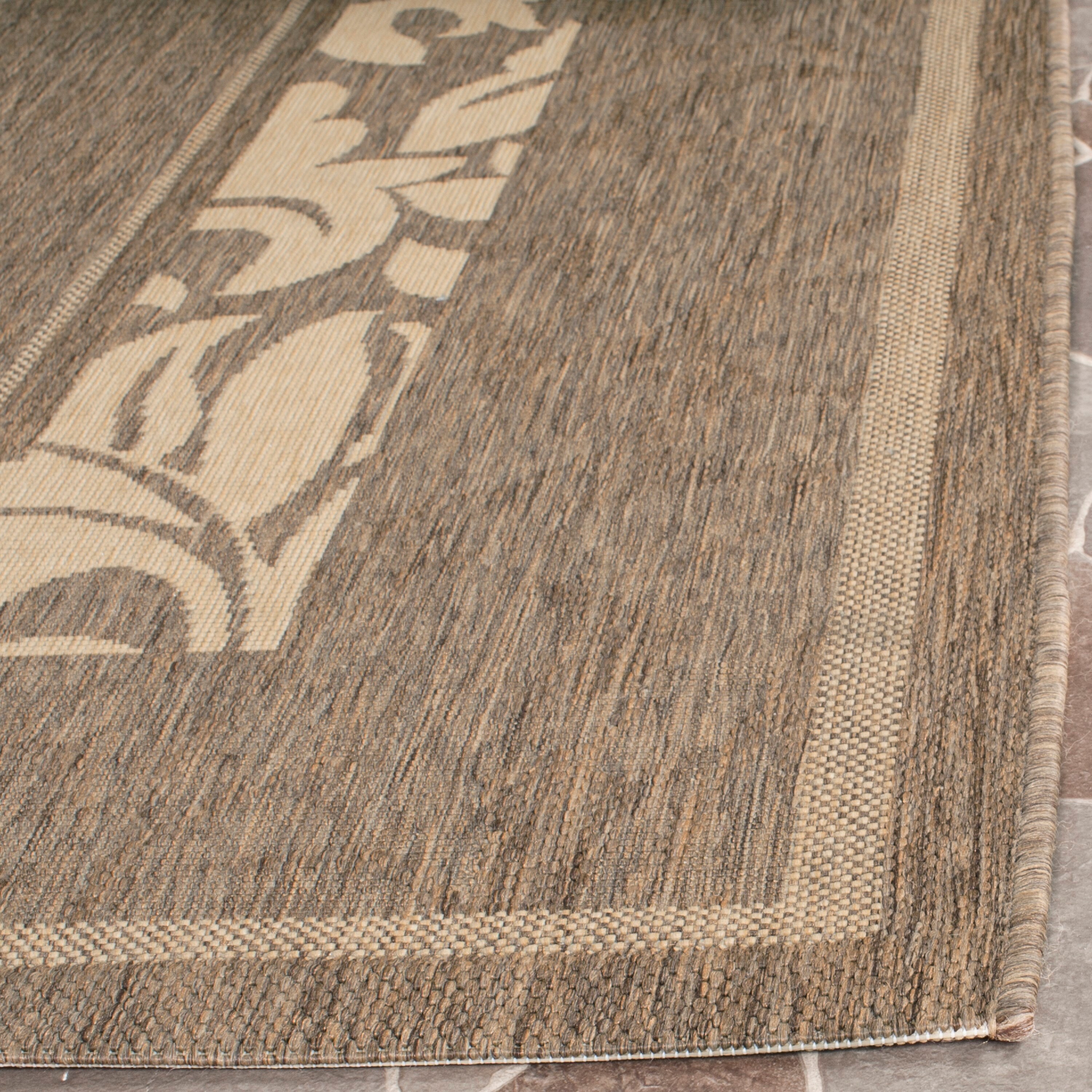 Safavieh Courtyard 7' Square Brown/Natural Indoor/Outdoor Area Rug
