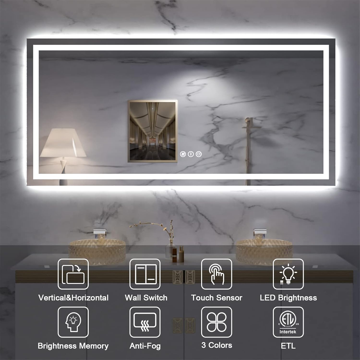 Amorho S1R15070UL Framed-Bath-Mirrors - View #2