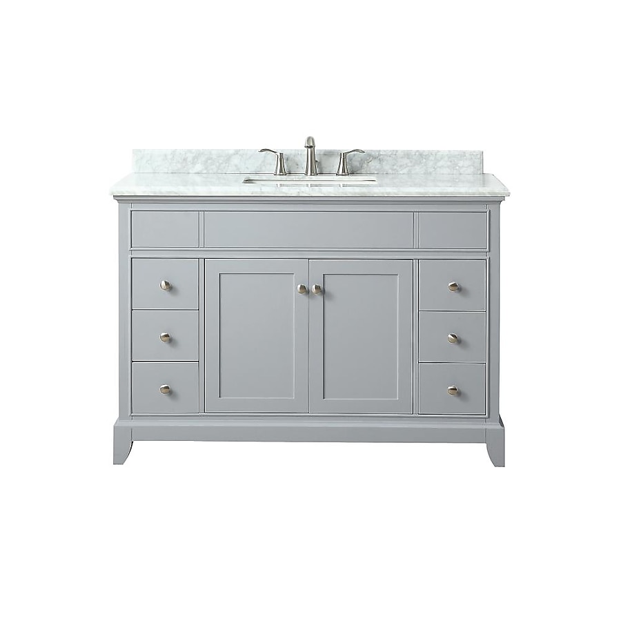 Aurora 49 in. Vanity with Carrara Marble Top Aurora 49 in. Vanity with Carrara Marble Top