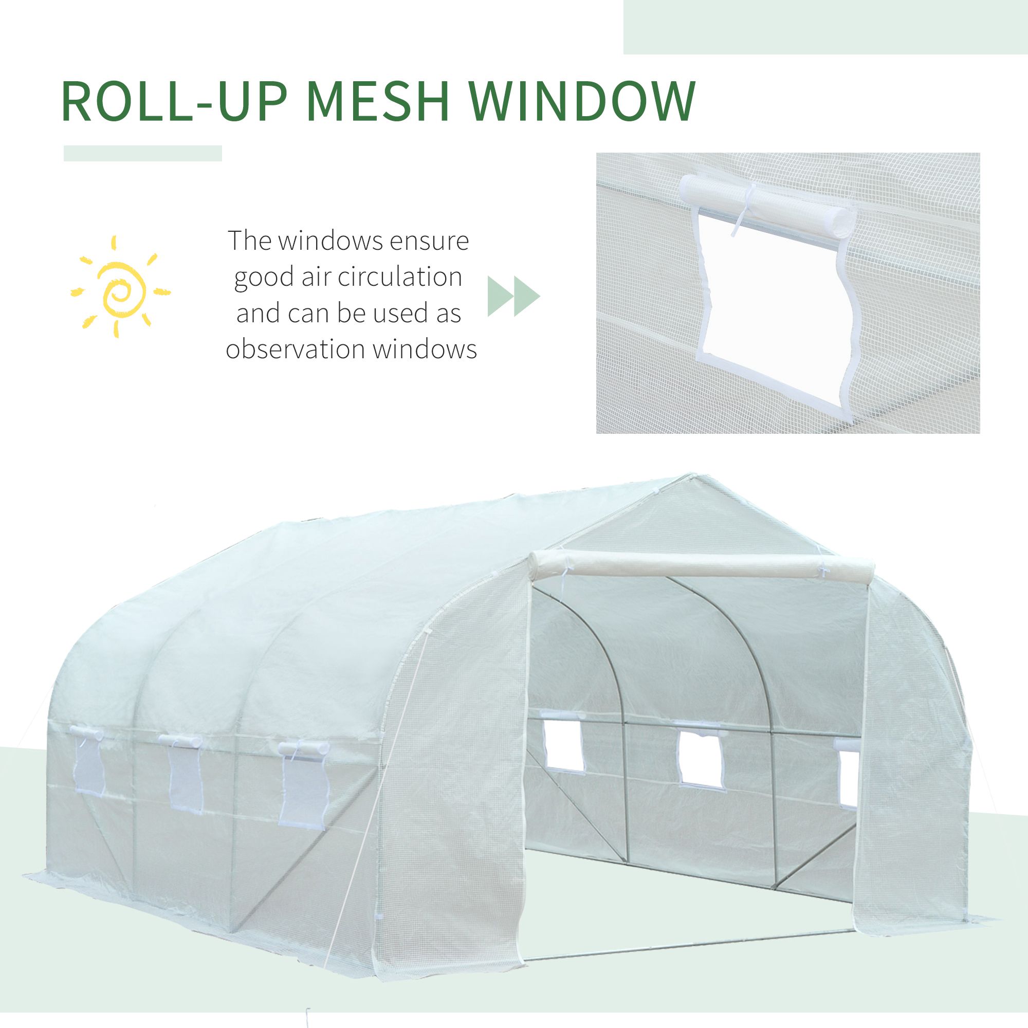 Outsunny 12-ft L x 10-ft W x 7-ft H White Greenhouse in the Greenhouses ...