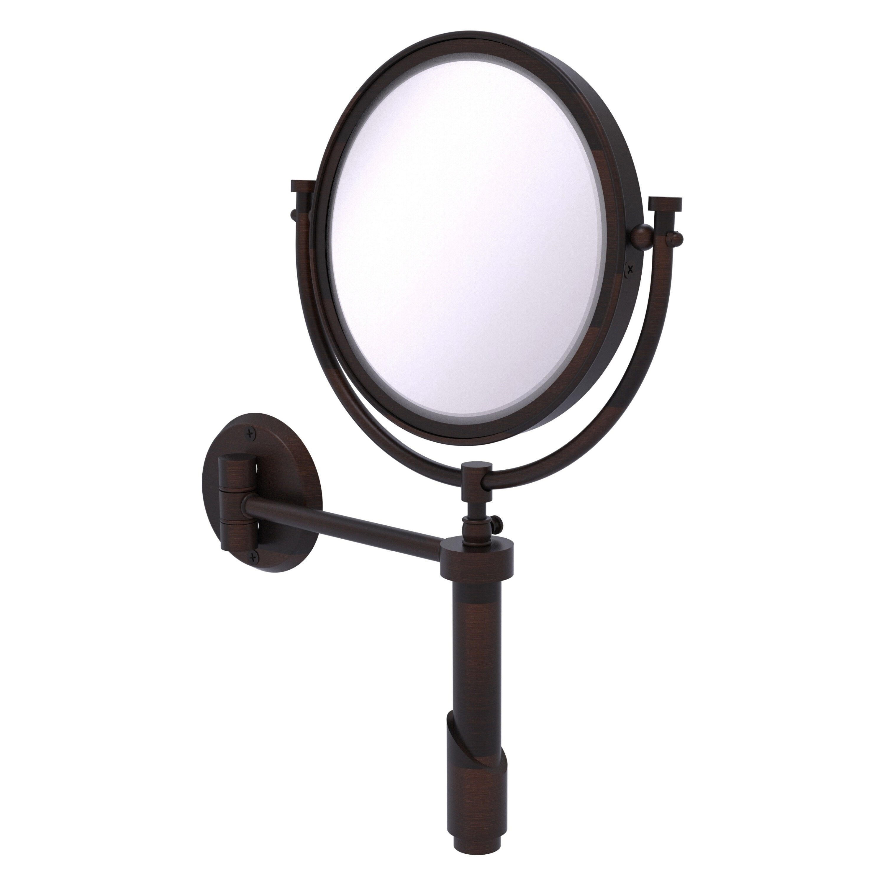 Allied Brass Tribecca 8-in x 15-in Matte Gray Double-Sided Magnifying Wall-Mounted Vanity Mirror