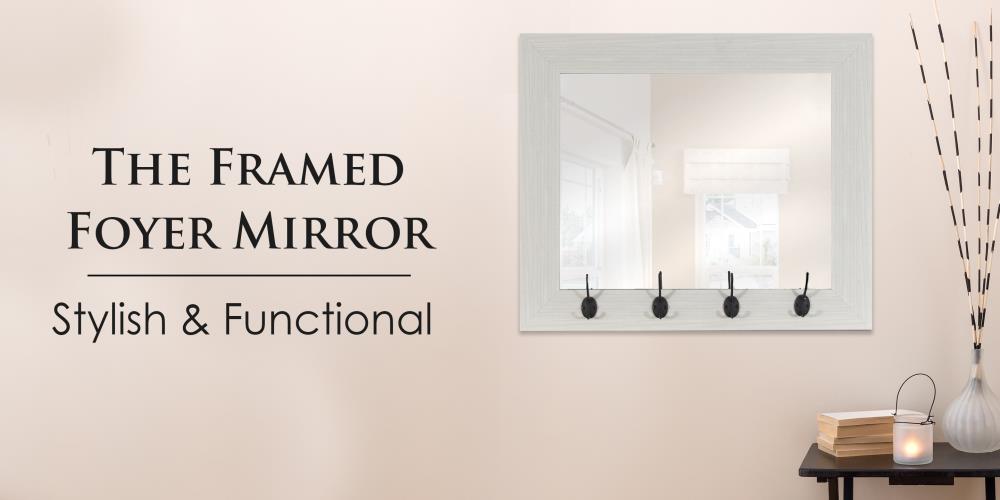 26 In W X 22 In H White Wood Polished Wall Mirror At Lowes Com   09356122 