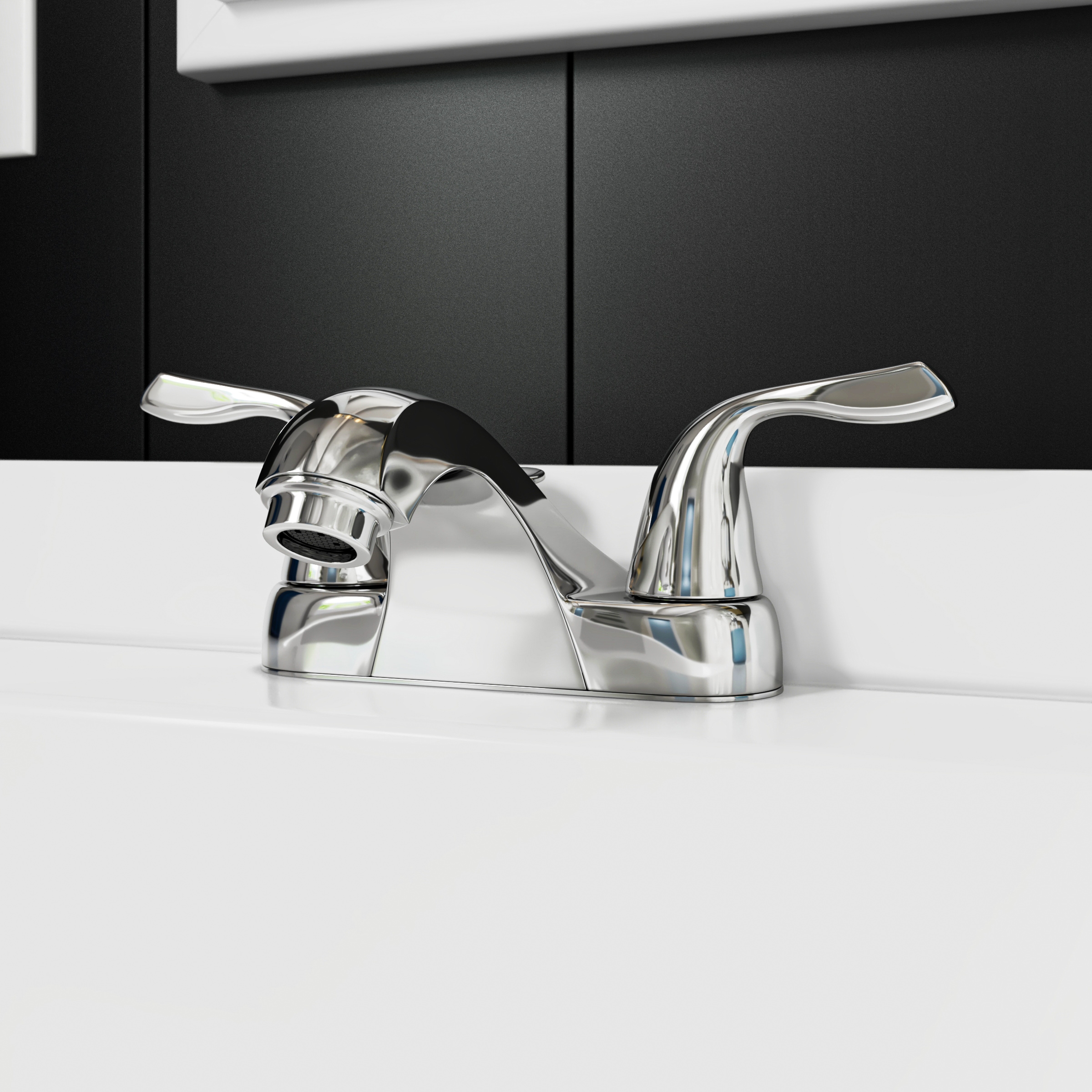 AquaSource Chrome 4-in centerset 2-Handle WaterSense Bathroom Sink ...