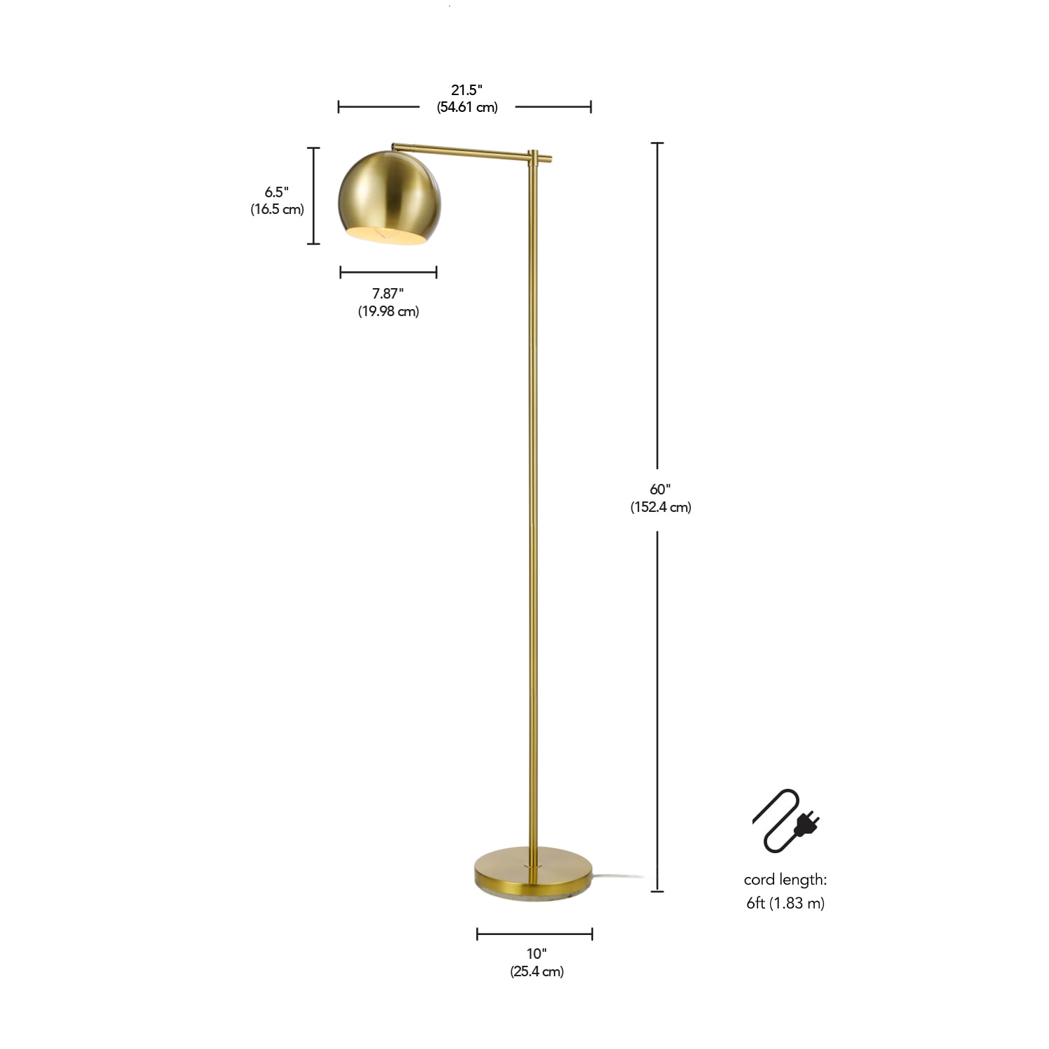 Origin 21 60.125-in Matte Brass Downbridge Floor Lamp 61000075 at Lowes.com