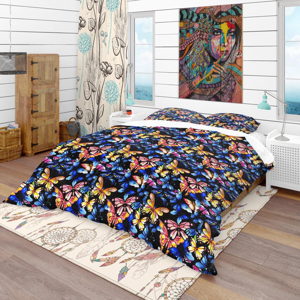 Designart 3-Piece Blue King Duvet Cover Set in the Bedding Sets ...