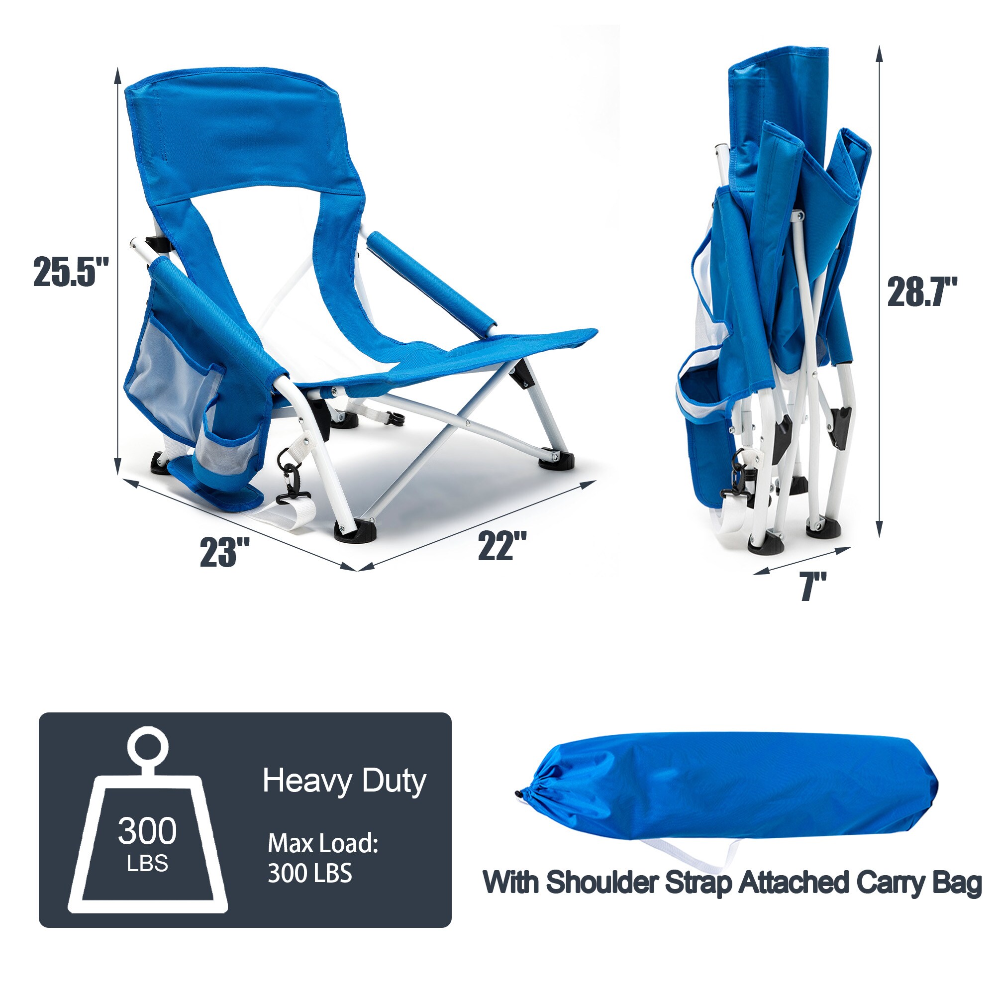 Clihome CL-CCAC2417GBU2 Beach-Camping-Chairs - View #4