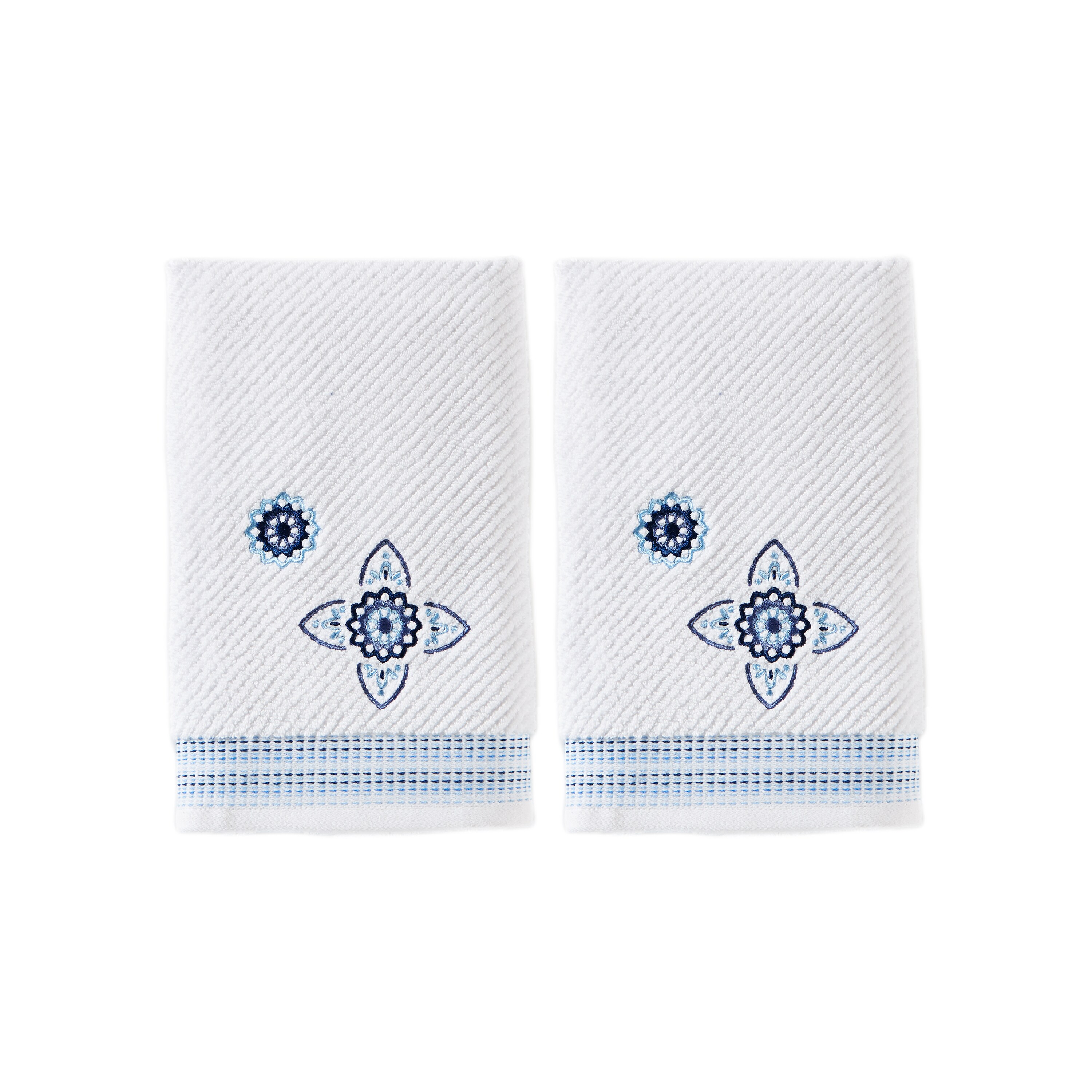 Saturday Knight Ltd 2-Piece White Cotton Hand Towel (Kali) in the ...