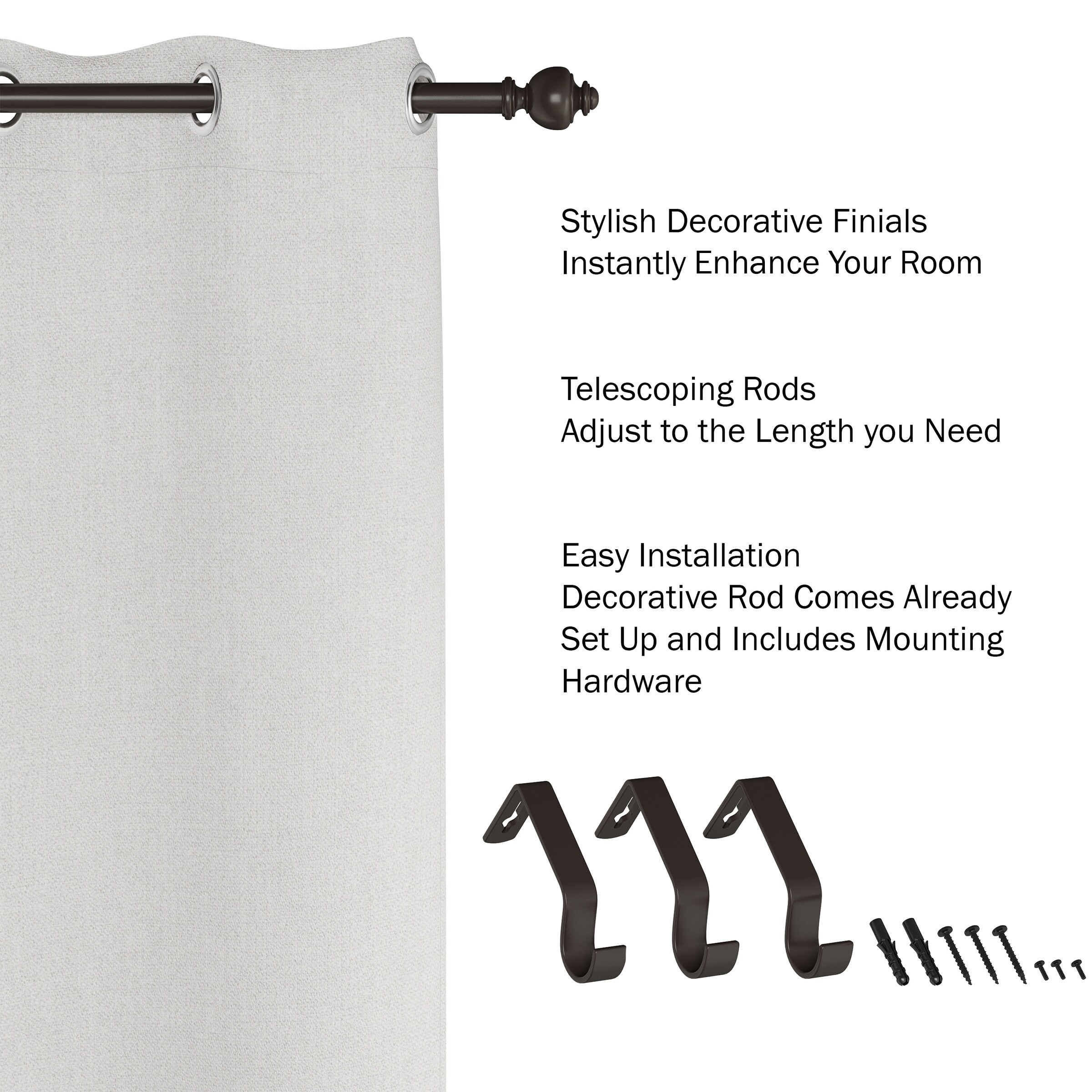 Hastings Home 138146RYG Curtain-Rods - View #5