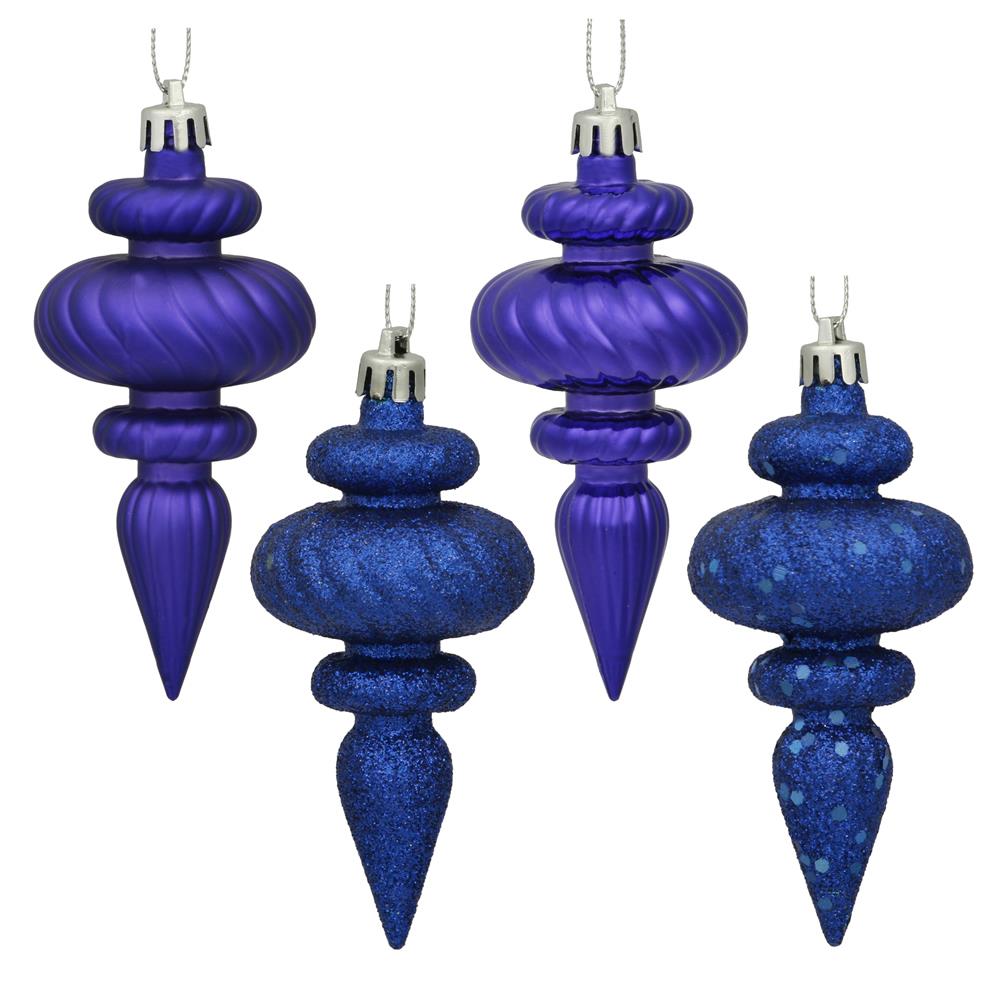 Vickerman N500022 8 -Pack Blue Standard Indoor Ornament set Shatterproof