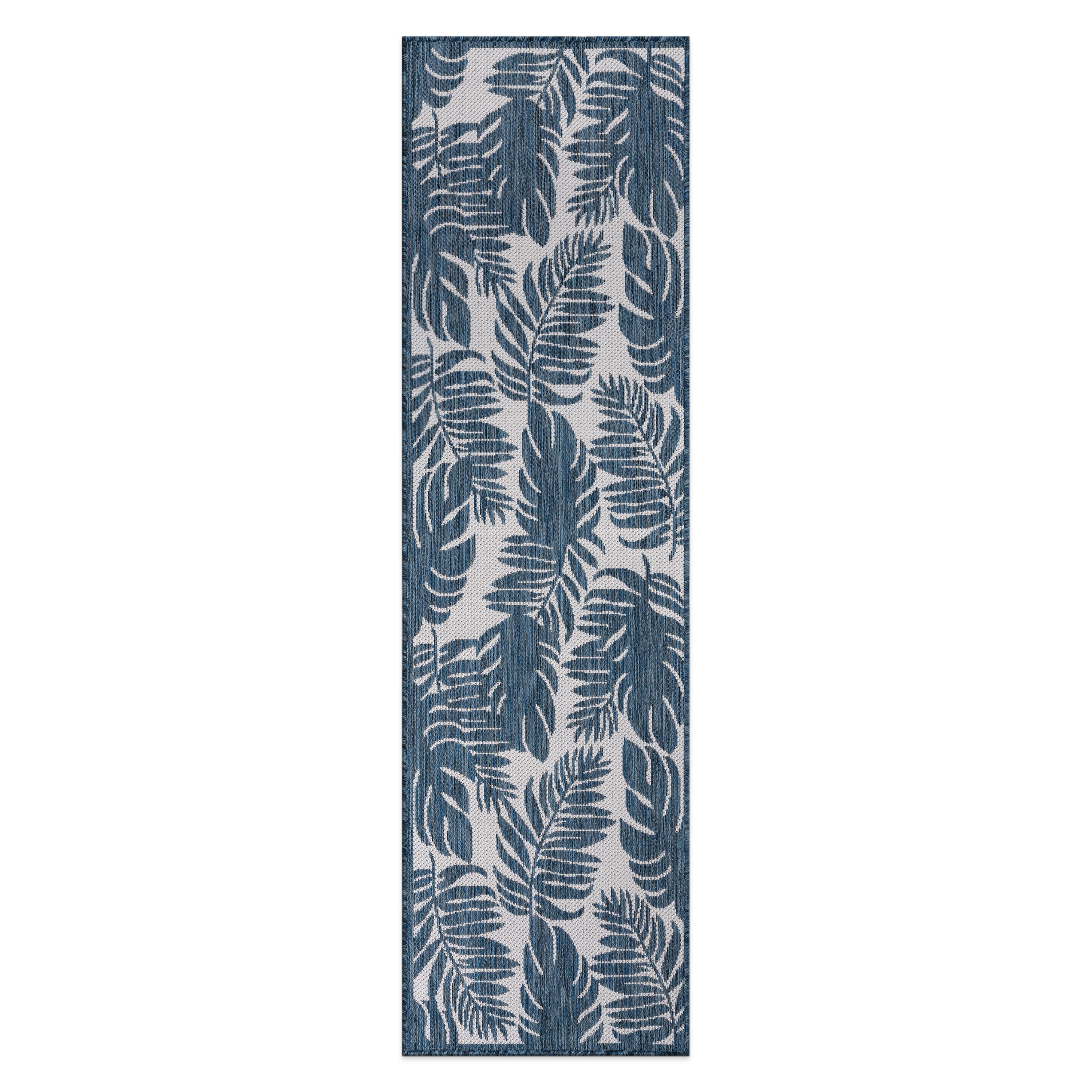 World Rug Gallery 113NAVY2X7 Summer 2 x 7 (ft) Loomed Polypropylene Navy Rectangular Indoor/Outdoor Floral/Botanical Tropical Area rug