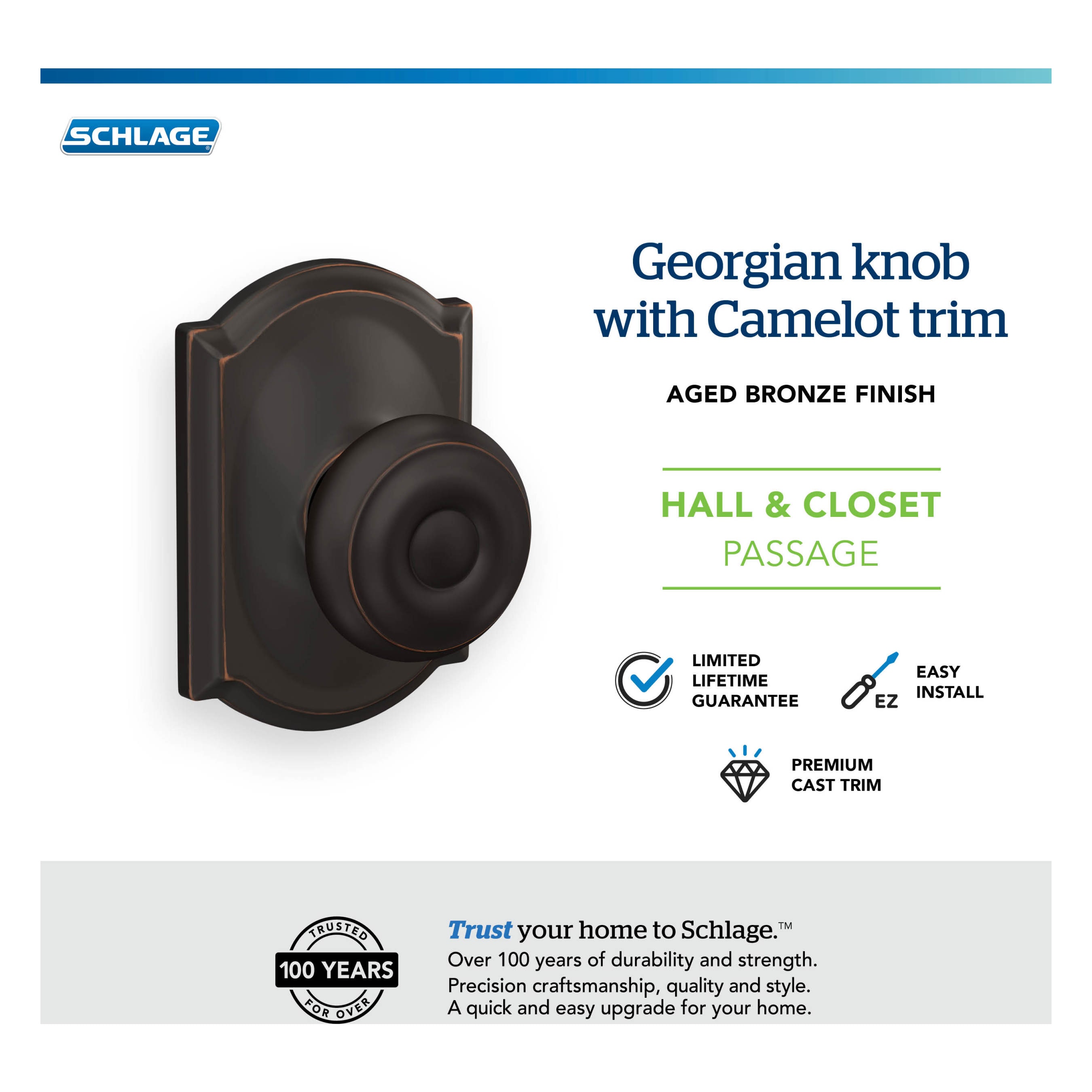 Schlage F10 GEO 716 CAM Door-Knobs - View #7