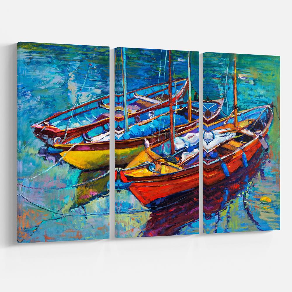 FISHING SCENE Ocean Boat Fine Art Canvas Giclee Print Florida