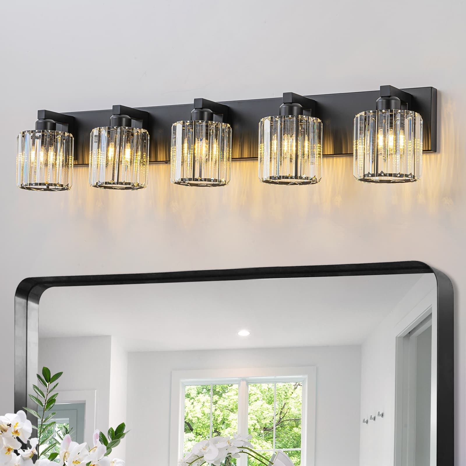 Kofara 35.4-in Gold Modern/contemporary Bathroom Vanity light with Crystal
